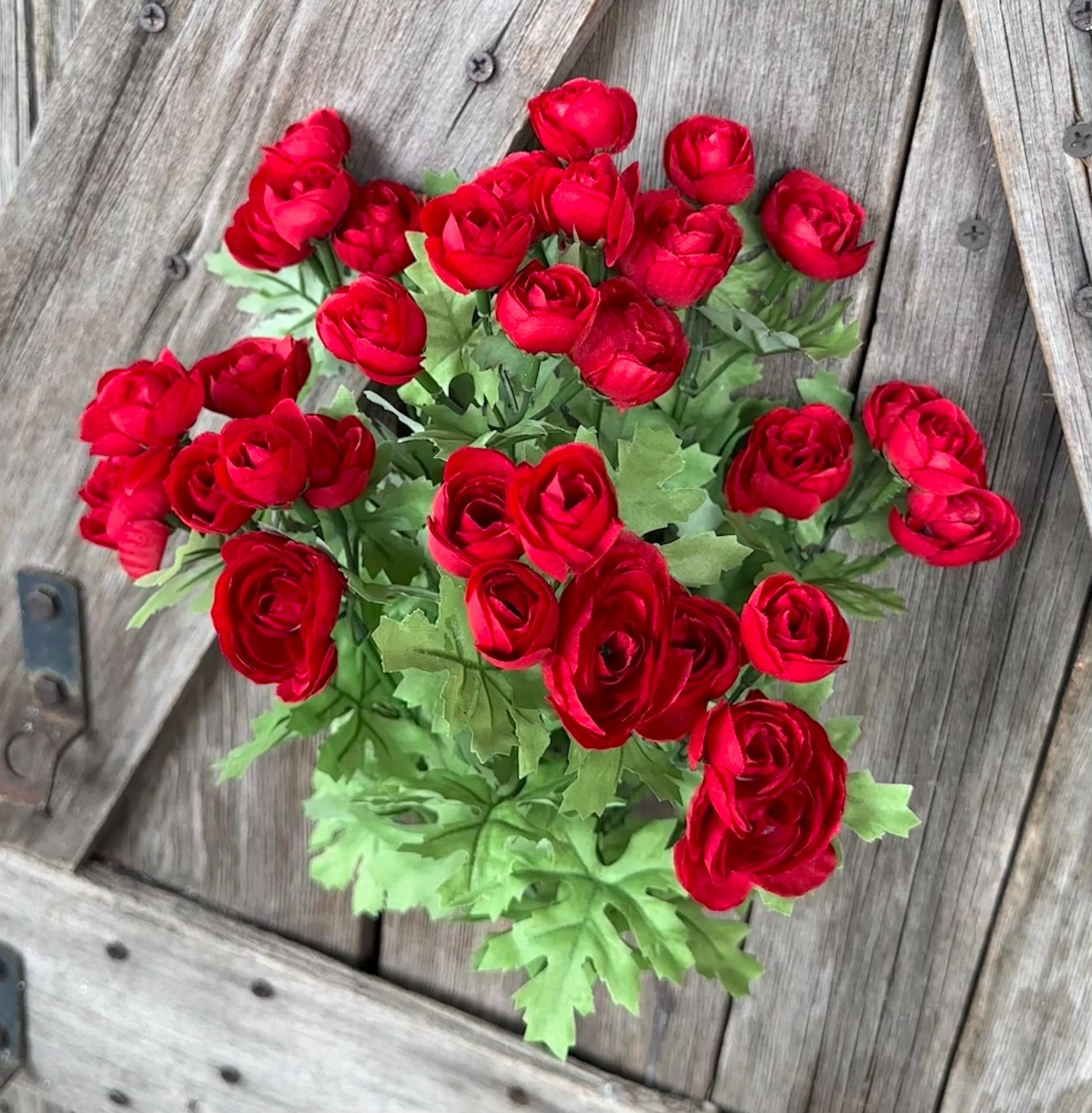 Large Red Ranunculus Bush, Wreath Supply, Floral