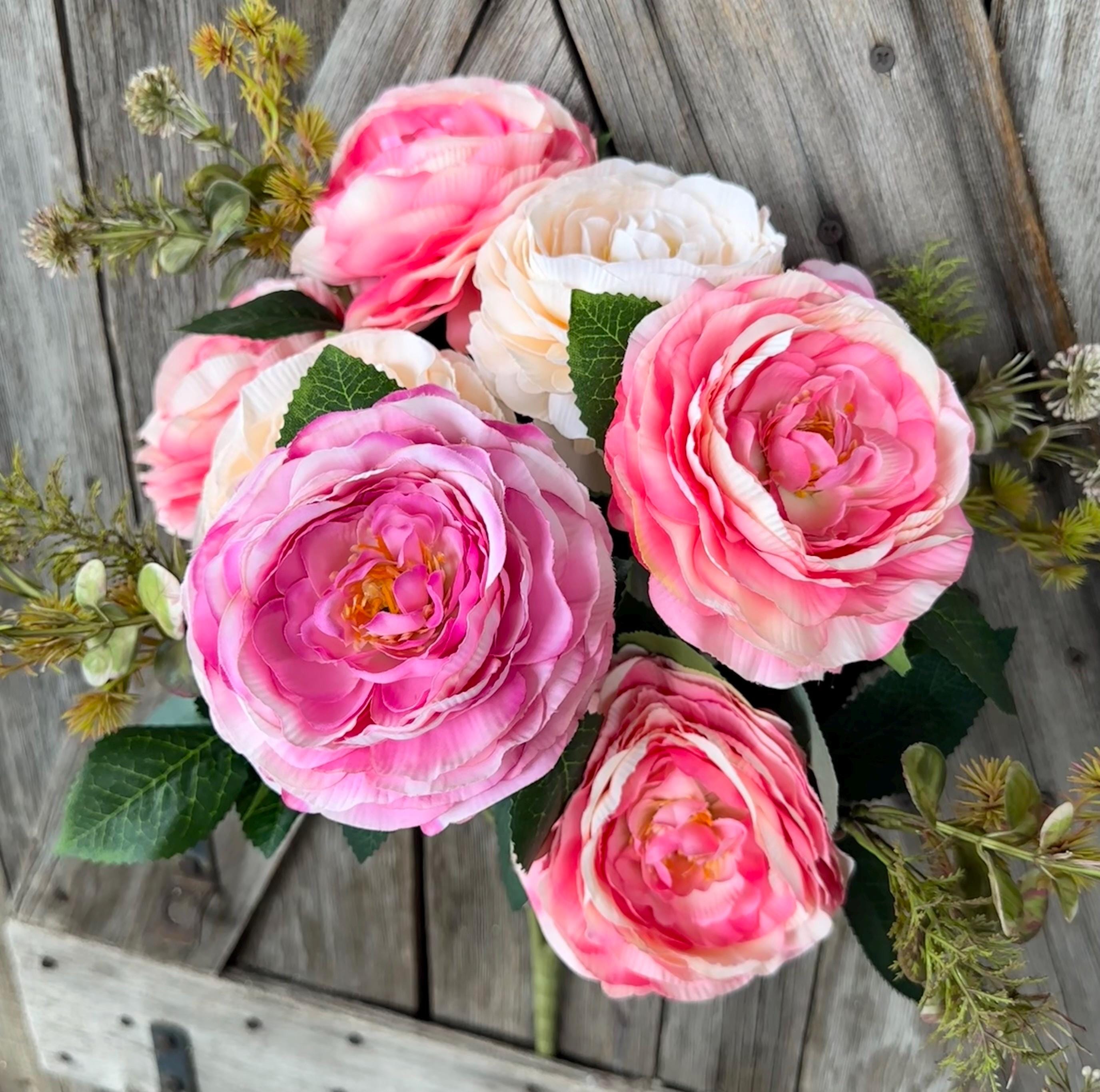 Large Pink Lilac Ranunculus Bush, Wreath Supply, Floral