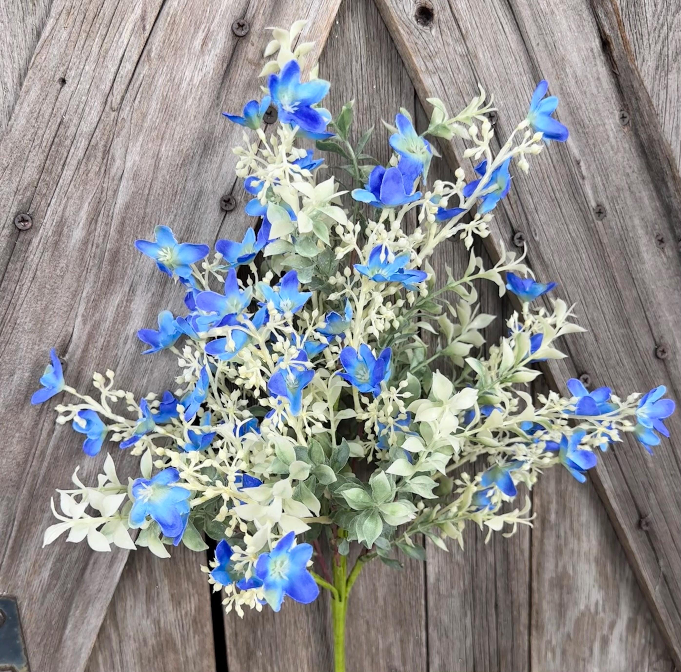 Blue Wildflower Bush 46, Wreath Supply, Floral