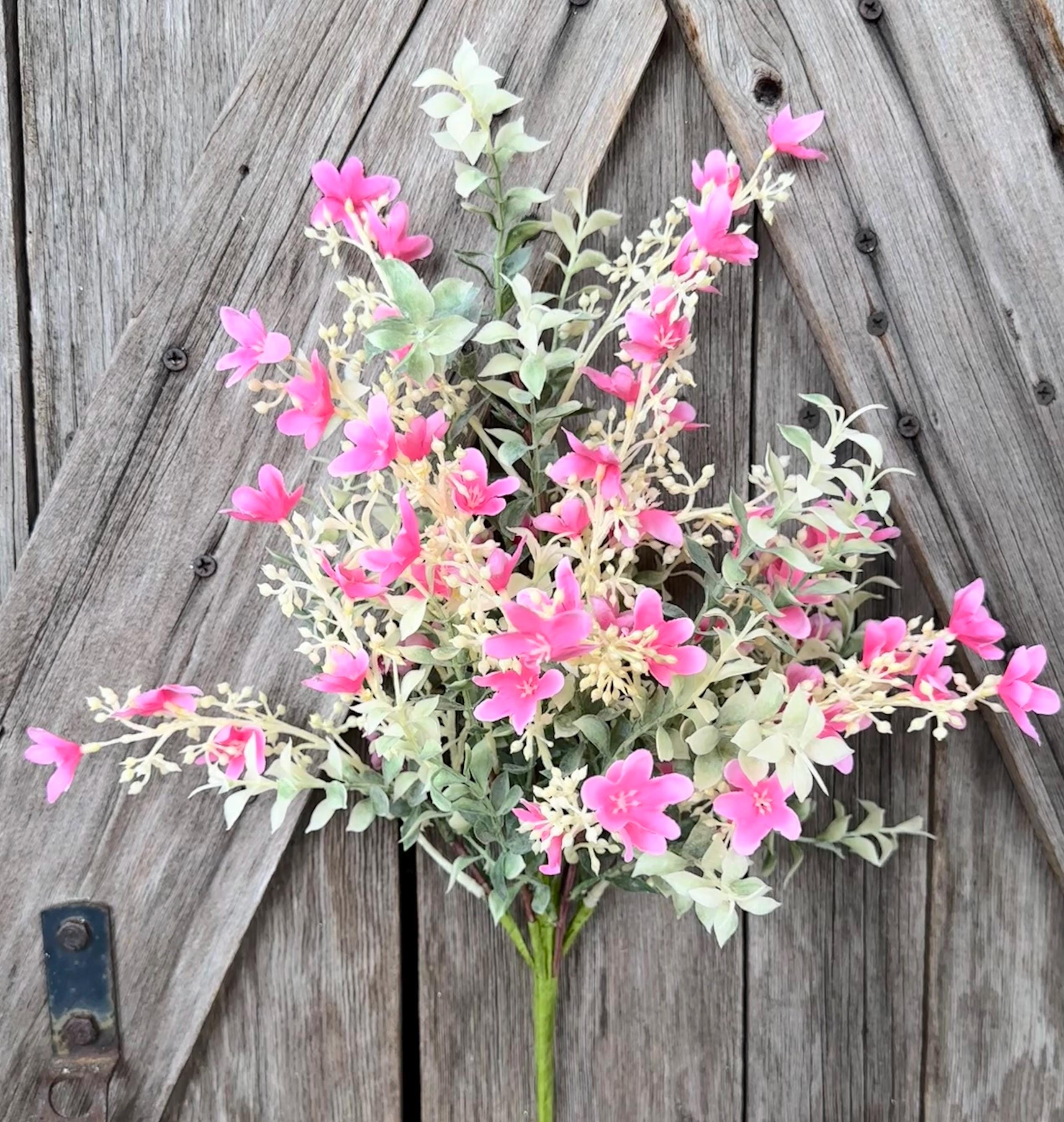 Pink Wildflower Bush 46, Wreath Supply, Floral