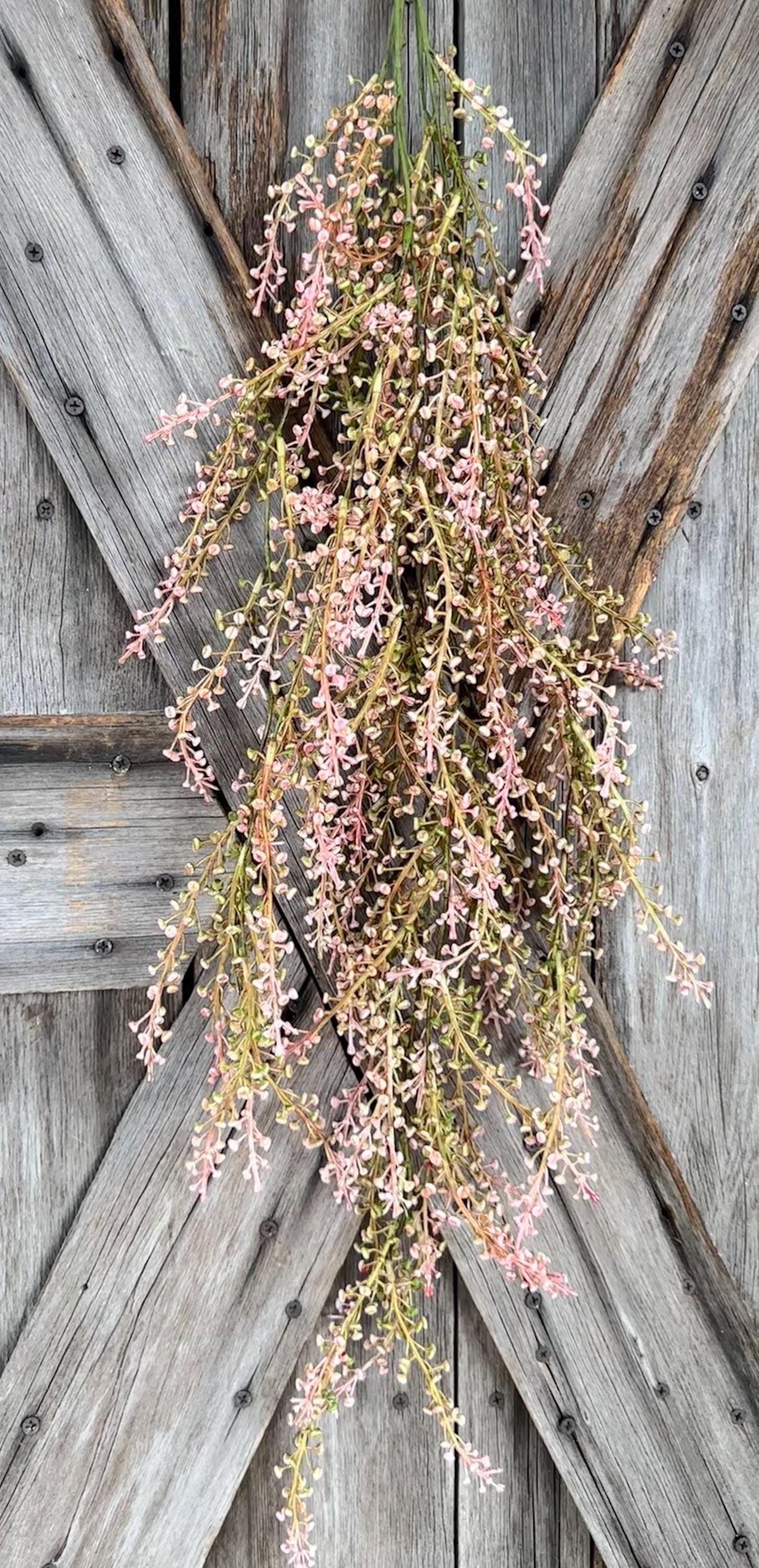 Pink Seed Hanging Bush, 36 Inches, Wreath Supply, Floral