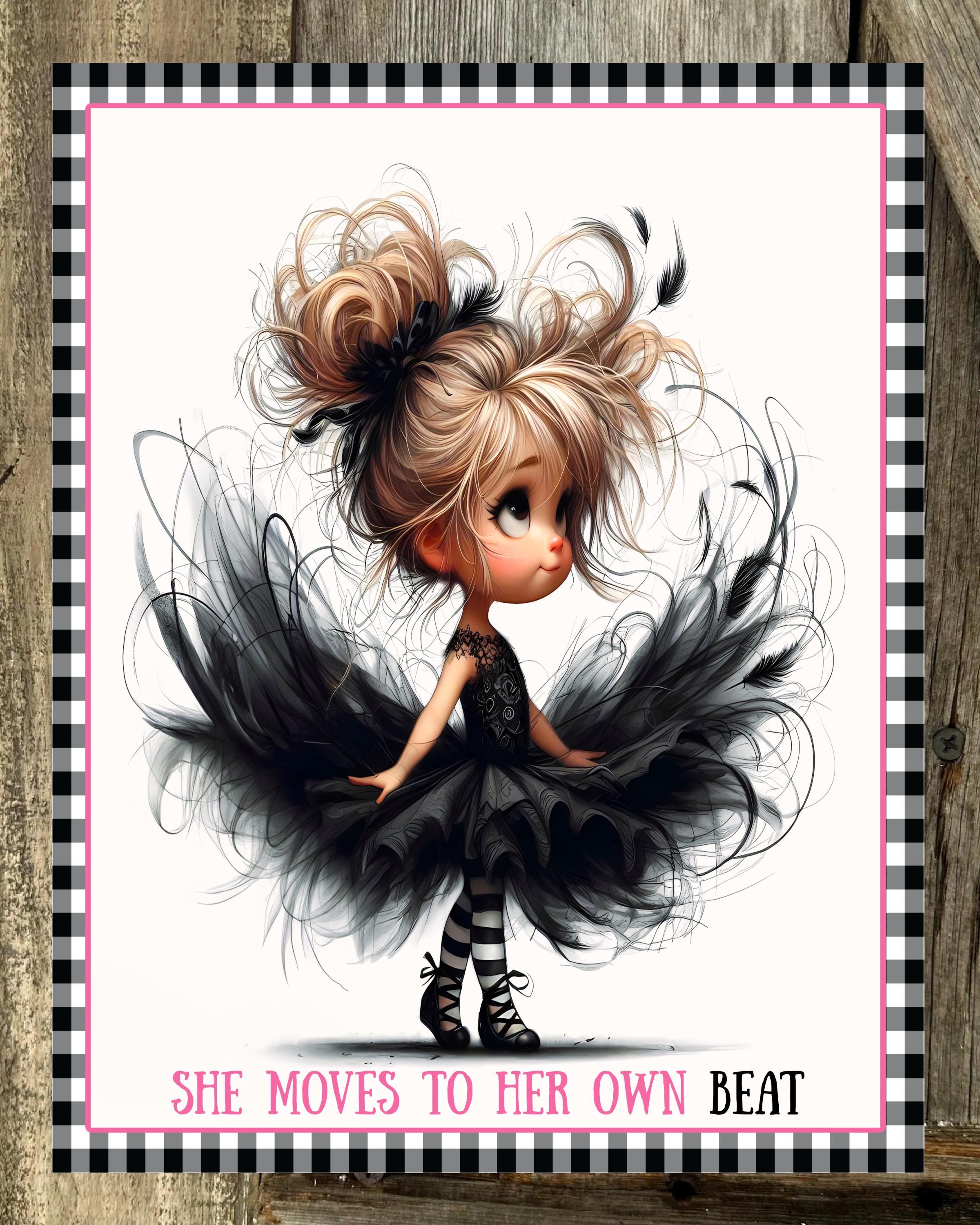 She Moves To Her Own Beat, Everyday Sign, Summer Sign, Sunflower Sign