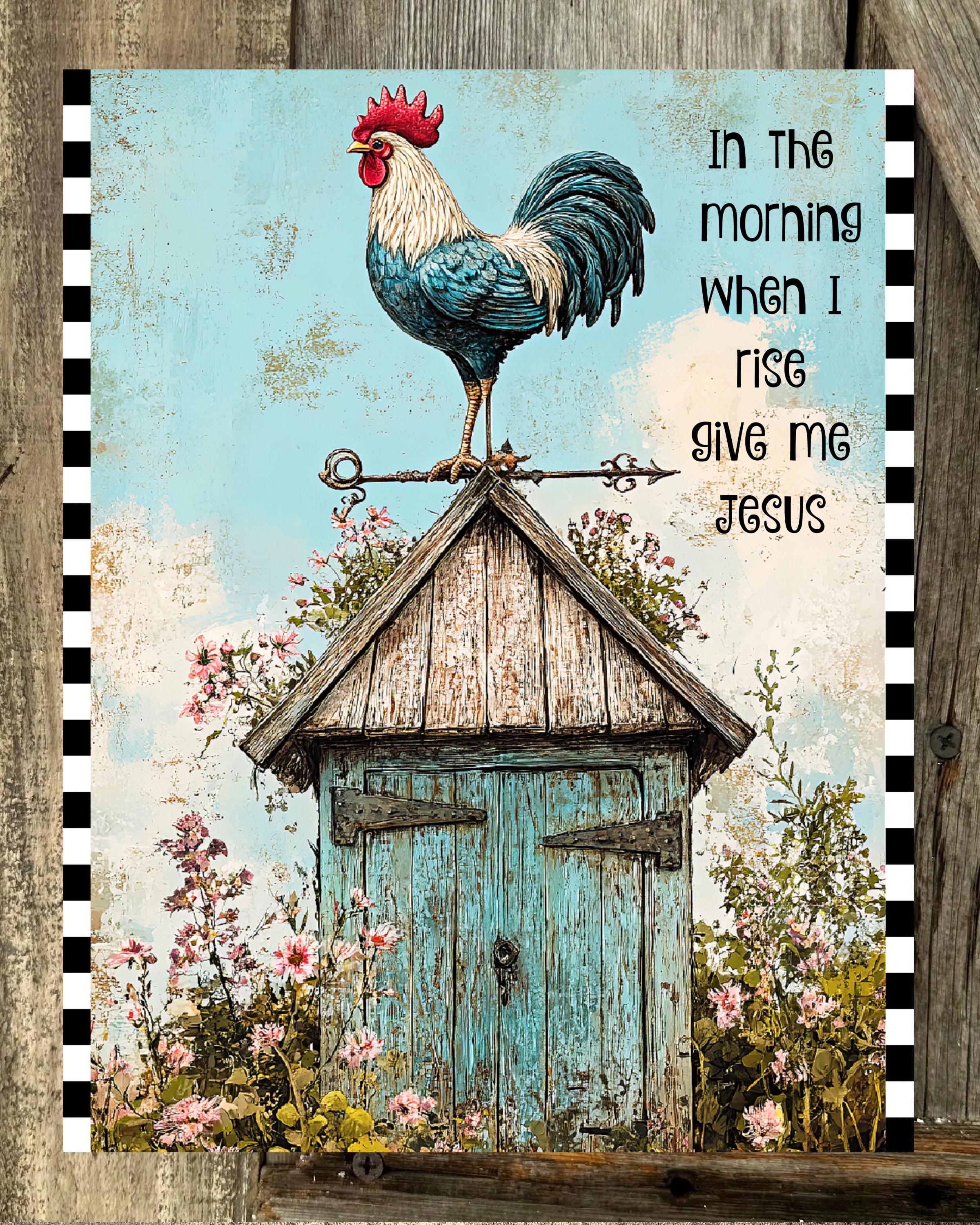 In The Morning When I Rise, Everyday Sign, Motivational Decor, Scripture Art