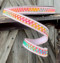 Rainbow Embroidered Trim Wired Ribbon 5/8 Inch