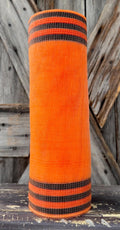 10 Yards, Fine Weave Orange with Black Border Stripe Mesh