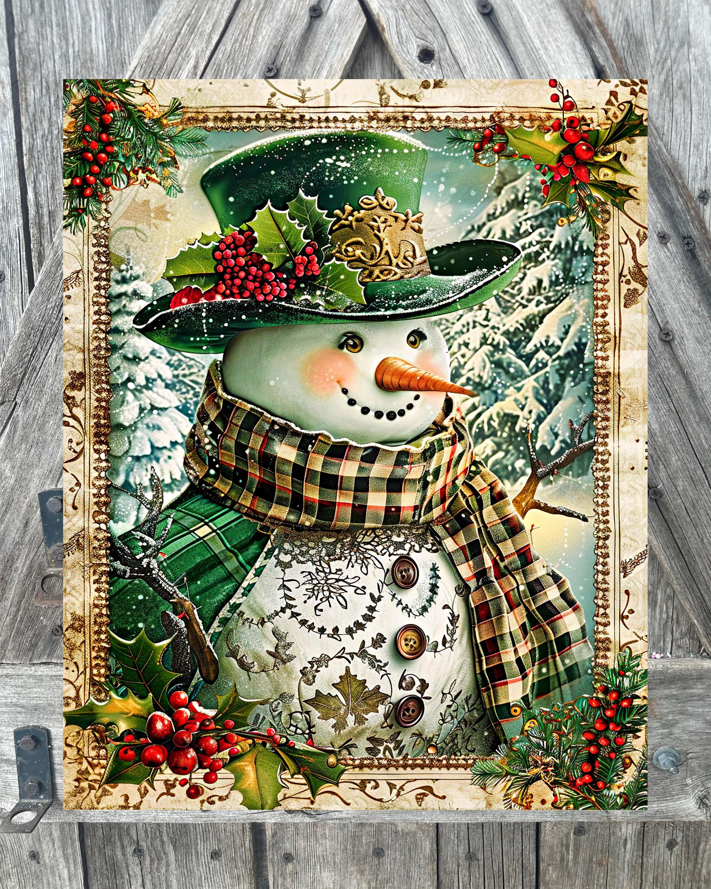 Emerald Snowman, Christmas Sign, Christmas Decor, Christmas Wall Art