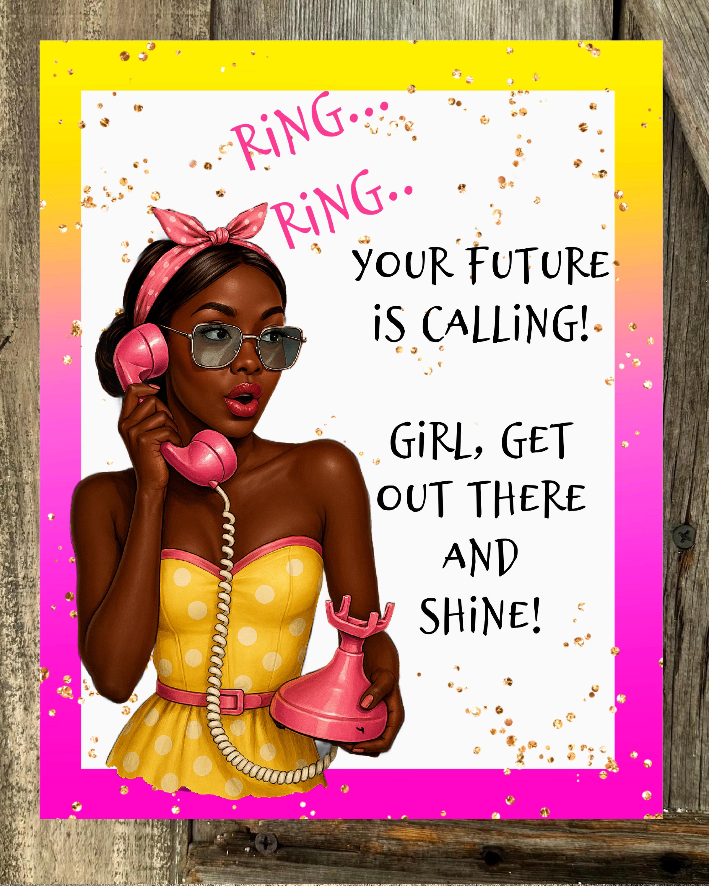 Time To Shine, Black Art, Pink and Yellow, Everyday Sign, Motivational Decor, Motivational Wall Art