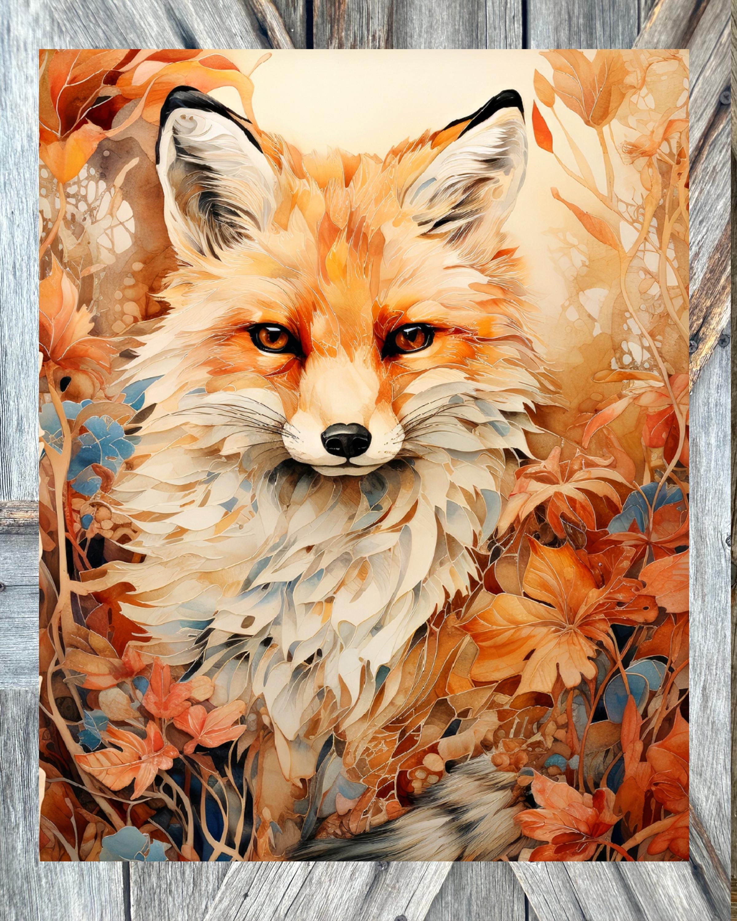 Autumn Fox, Autumn Sign, Autumn Decor, Autumn Wall Art