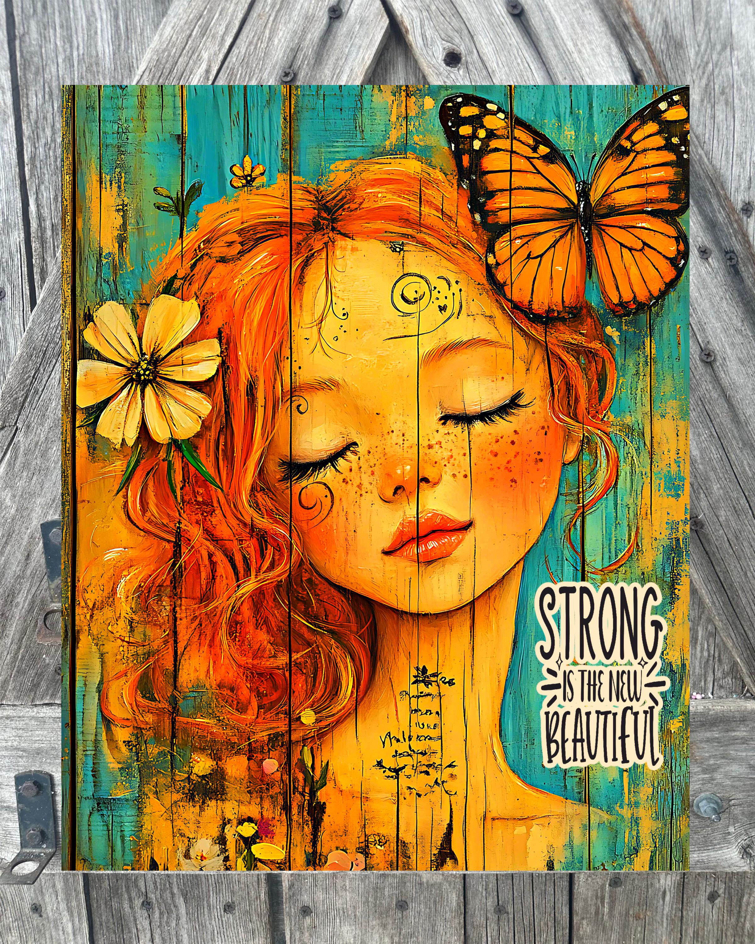 Strong Is The New Beautiful, Everyday Sign, Motivational Decor, Motivational Wall Art