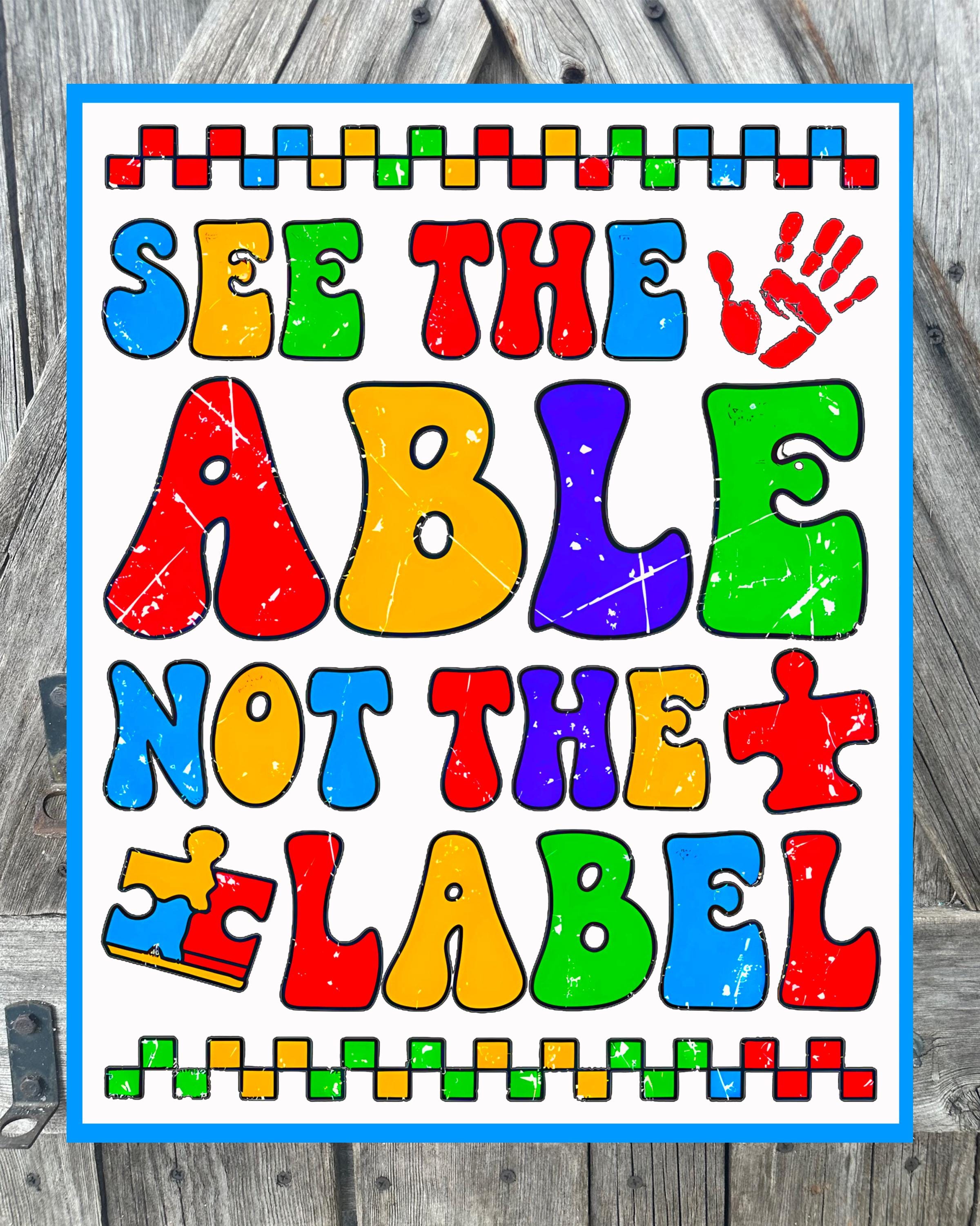 See The Able, Autism Sign, Motivational Decor, Motivational Wall Art