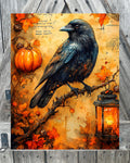 Autumn Crow, Autumn Sign, Autumn Decor, Autumn Wall Art