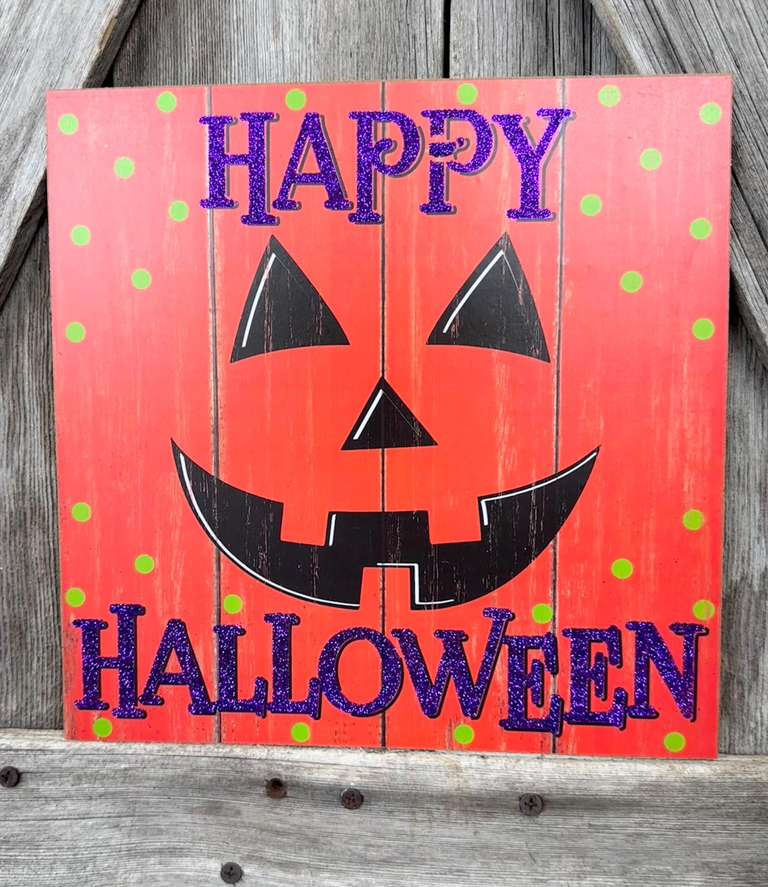 Happy Halloween Jackolantern Sign, 10 by 10 Inches