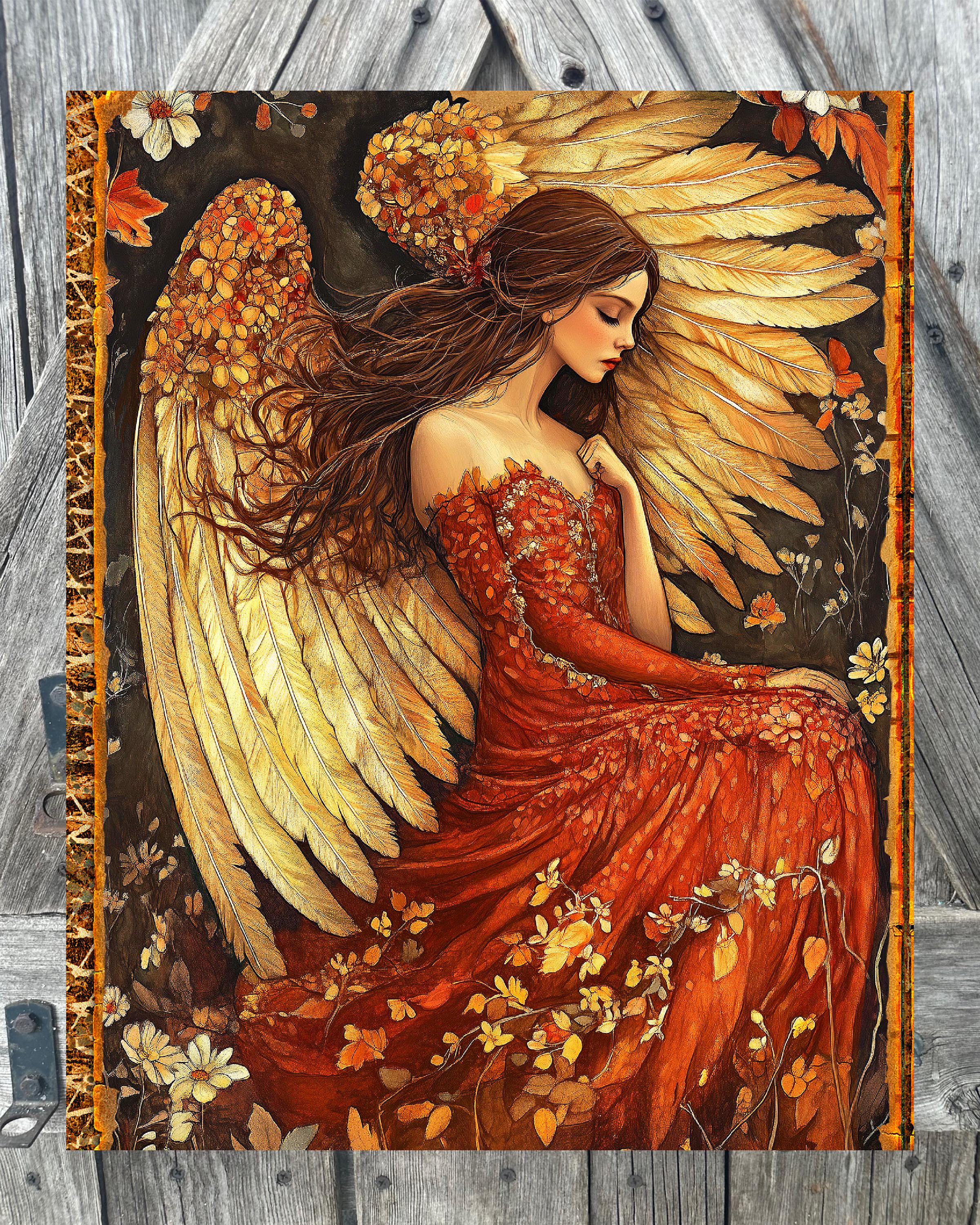 Autumn Angel, Autumn Sign, Autumn Decor, Autumn Wall Art