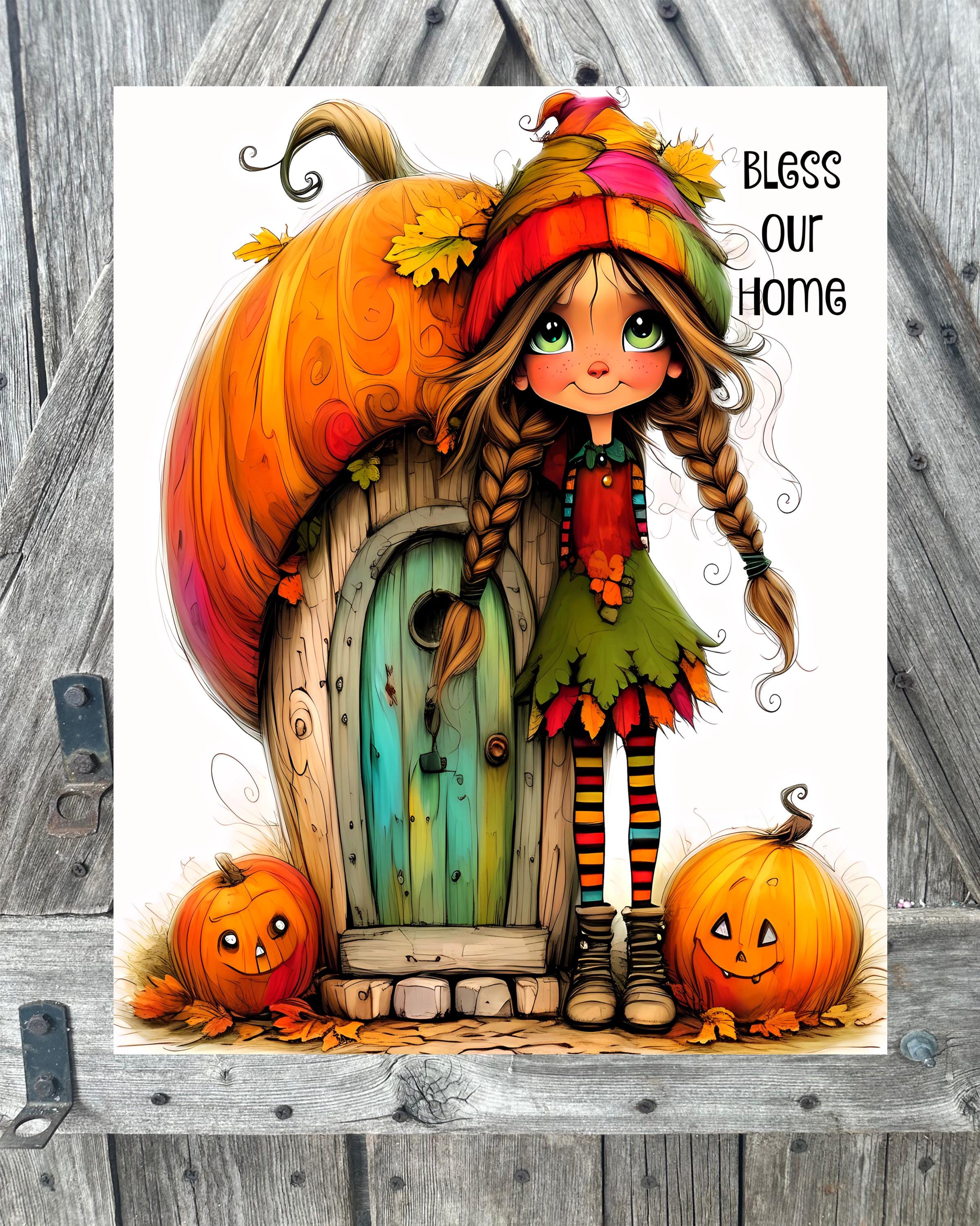 Bless Our Home, Autumn Sign, Autumn Decor, Autumn Wall Art