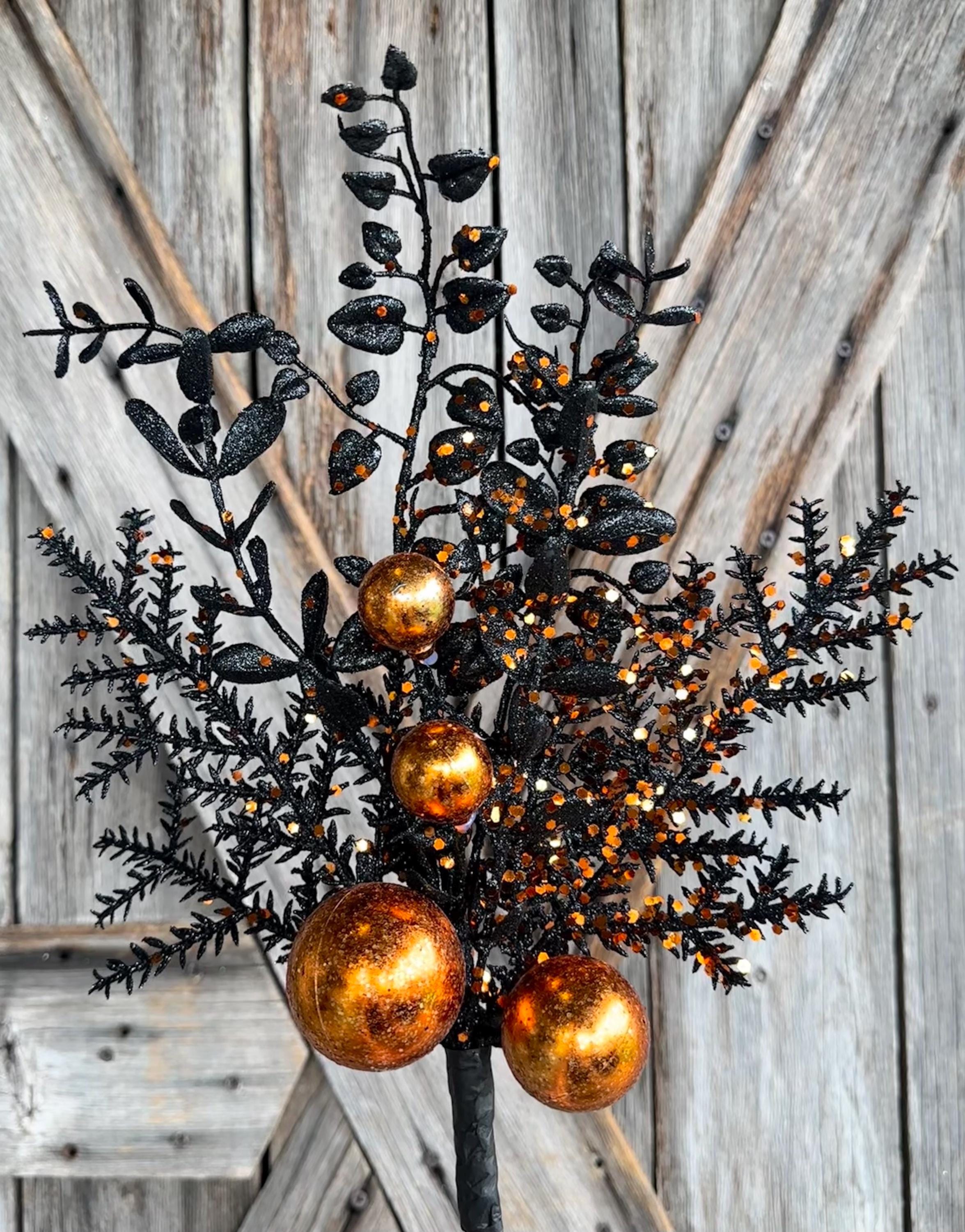 Black Orange Glitter Ball Spray
