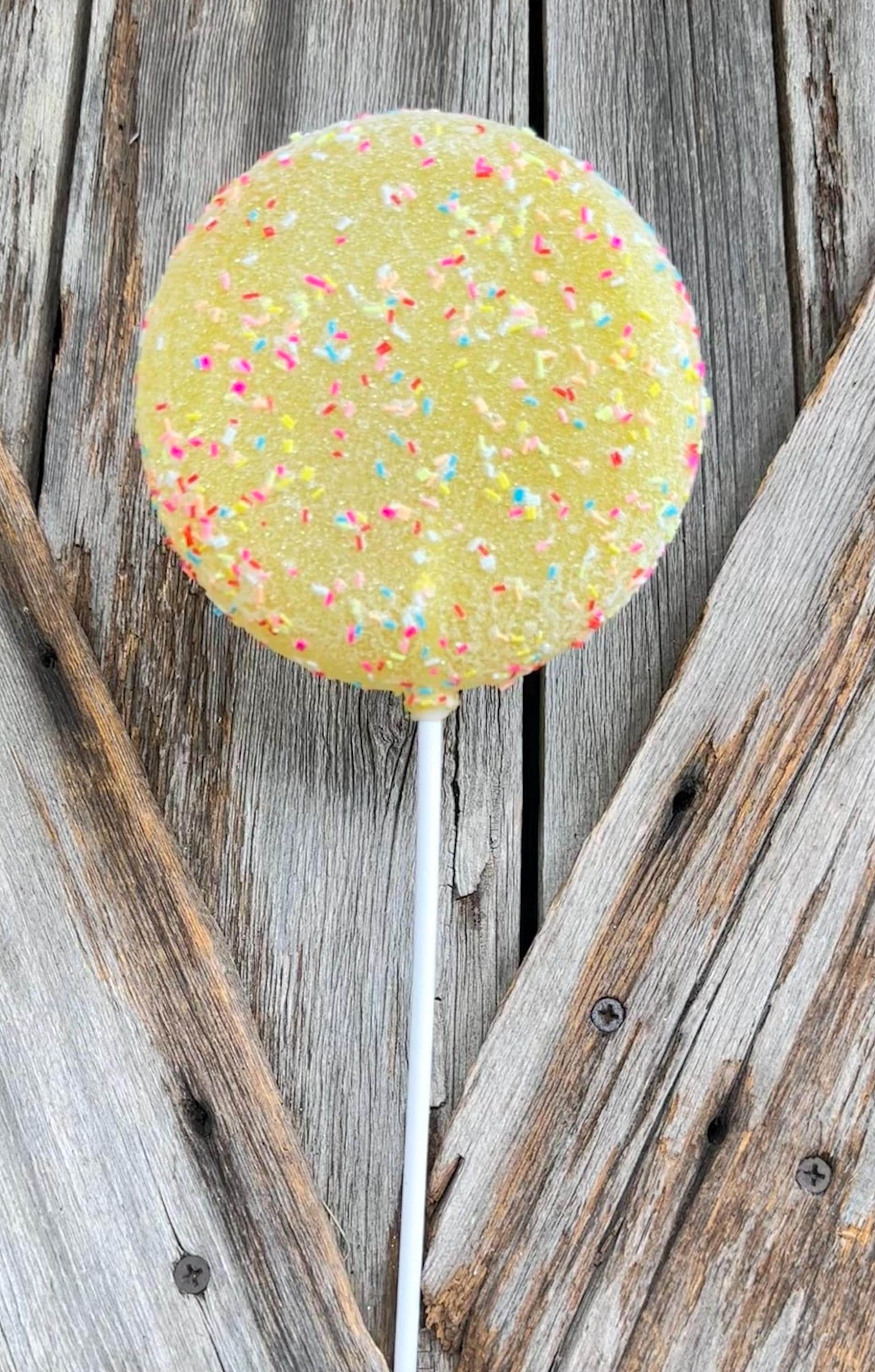Yellow Sprinkle Lollipop, 5 Inches