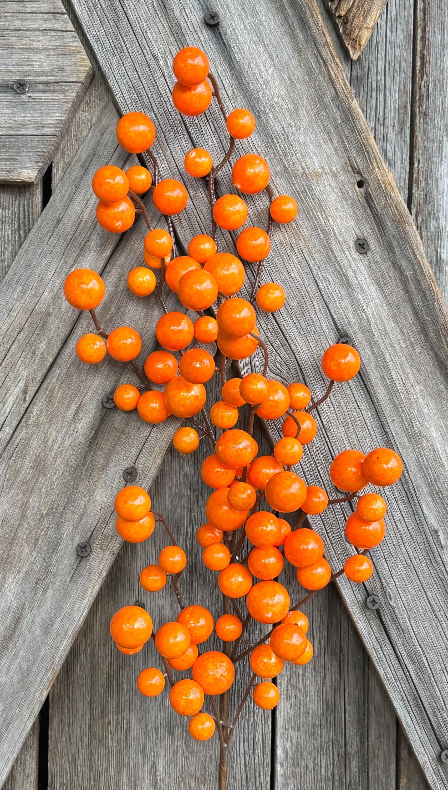 Large Orange Berry Spray , Wreath Supply, Floral