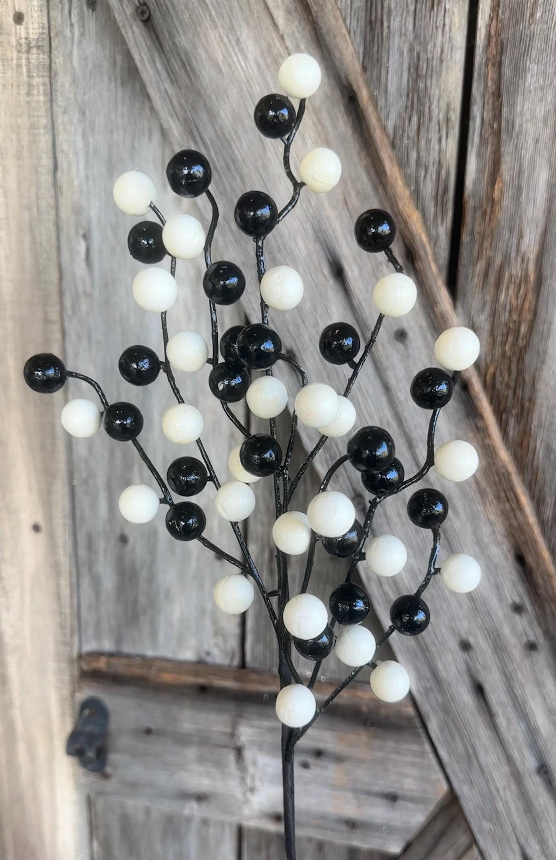 Black White Ball Spray , Wreath Supply, Floral