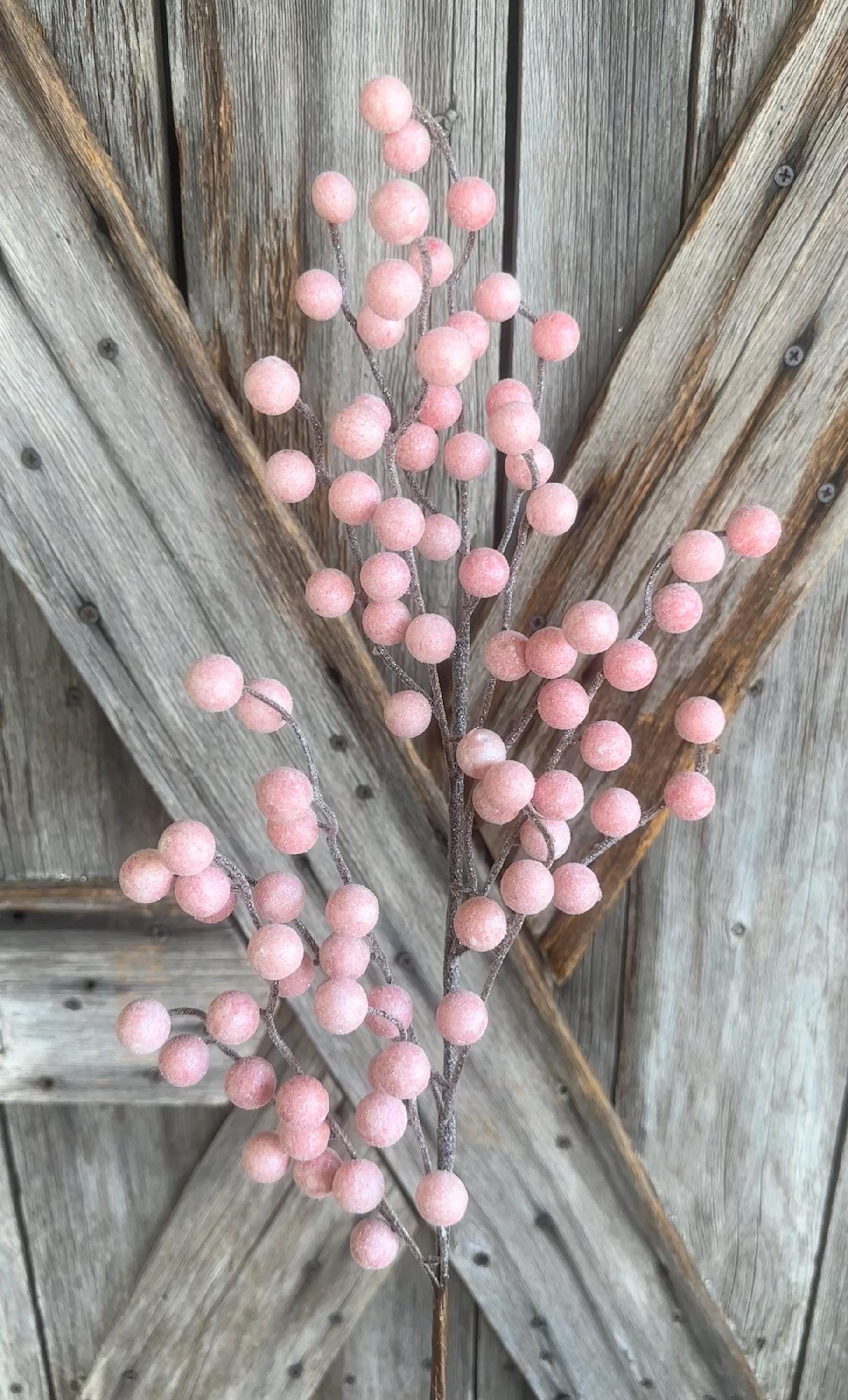 Large Blush Pink Berry Spray , Wreath Supply, Floral