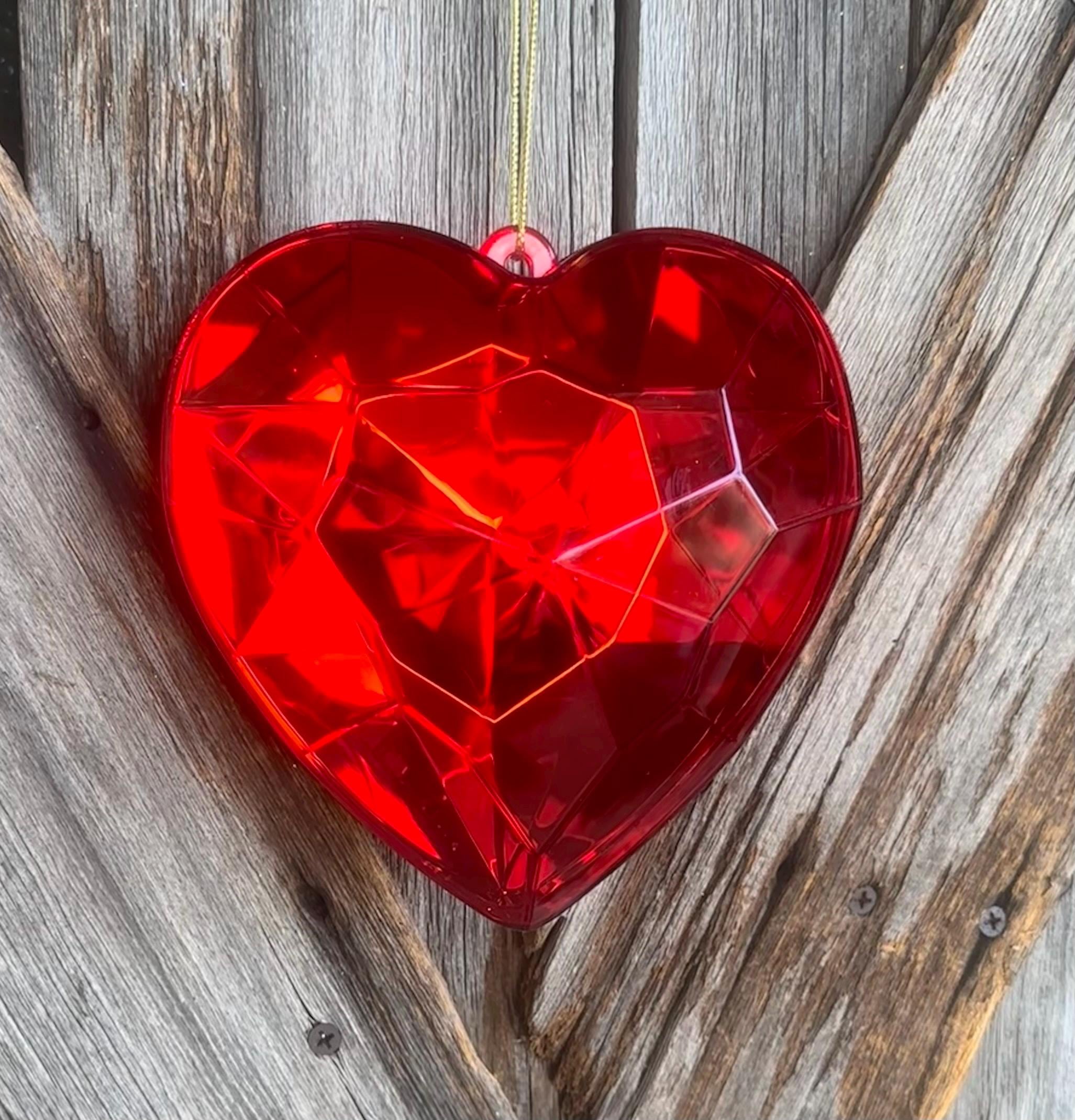Red Jewel Heart 6 Inches