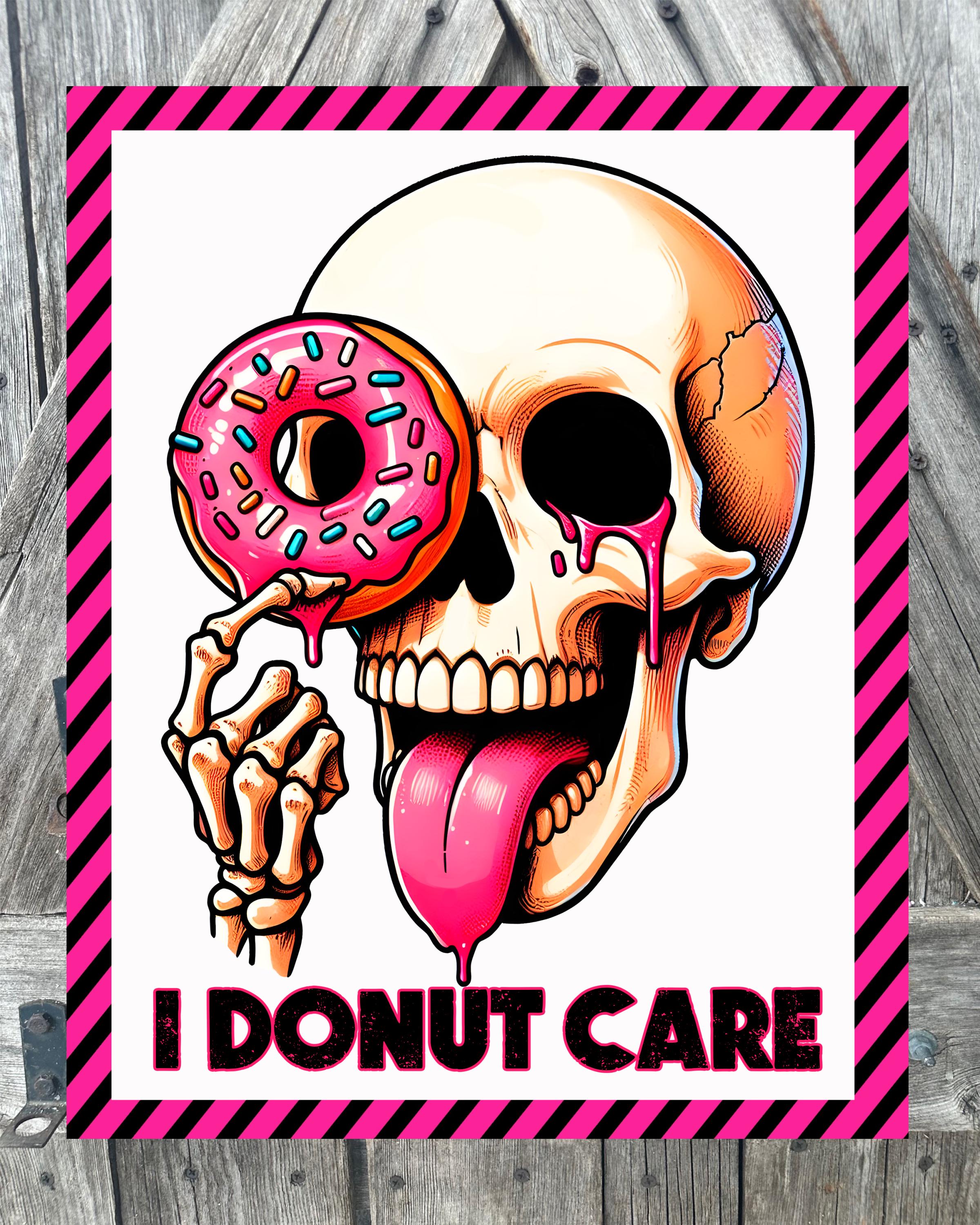 I Donut Care, Halloween Sign, Halloween Decor, Halloween Wall Art