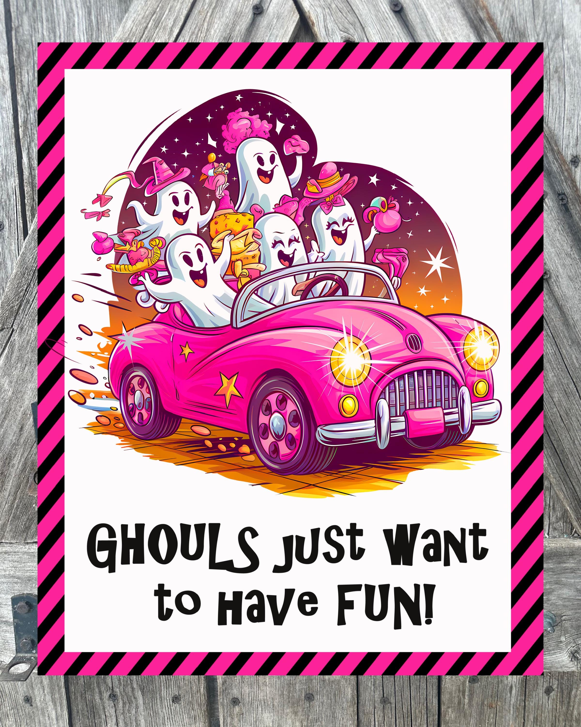 Ghouls Just Want To Have Fun, Halloween Sign, Halloween Decor, Halloween Wall Art