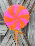 Pink Orange Lollipop , 5 Inches Wide