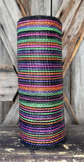 Black Orange Pink Purple Lime Stripe Mesh