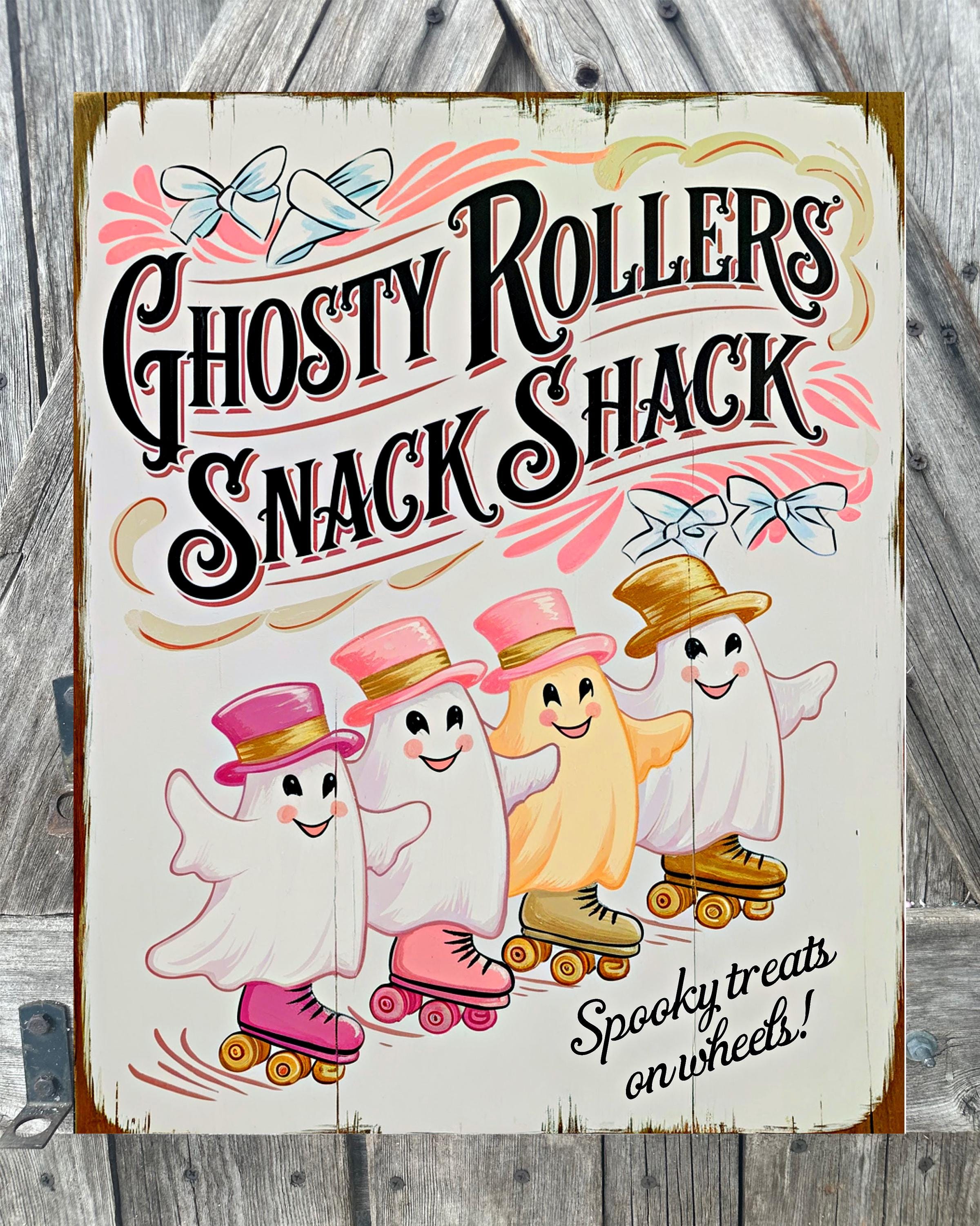 Ghostly Rollers, Halloween Sign, Halloween Decor, Halloween Wall Art
