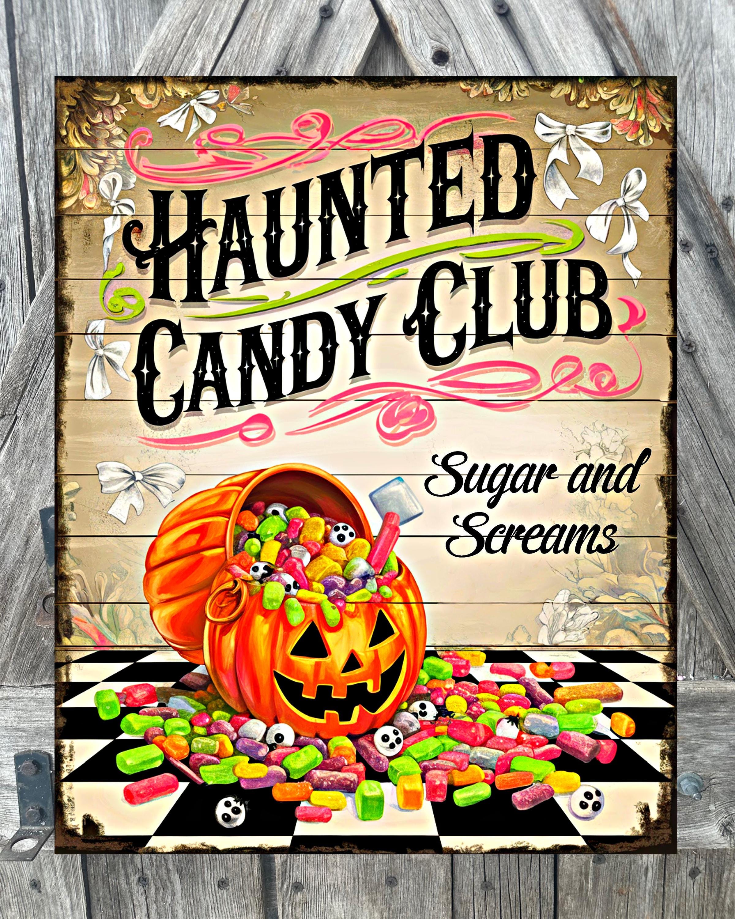 Sugar and Screams, Halloween Sign, Halloween Decor, Halloween Wall Art
