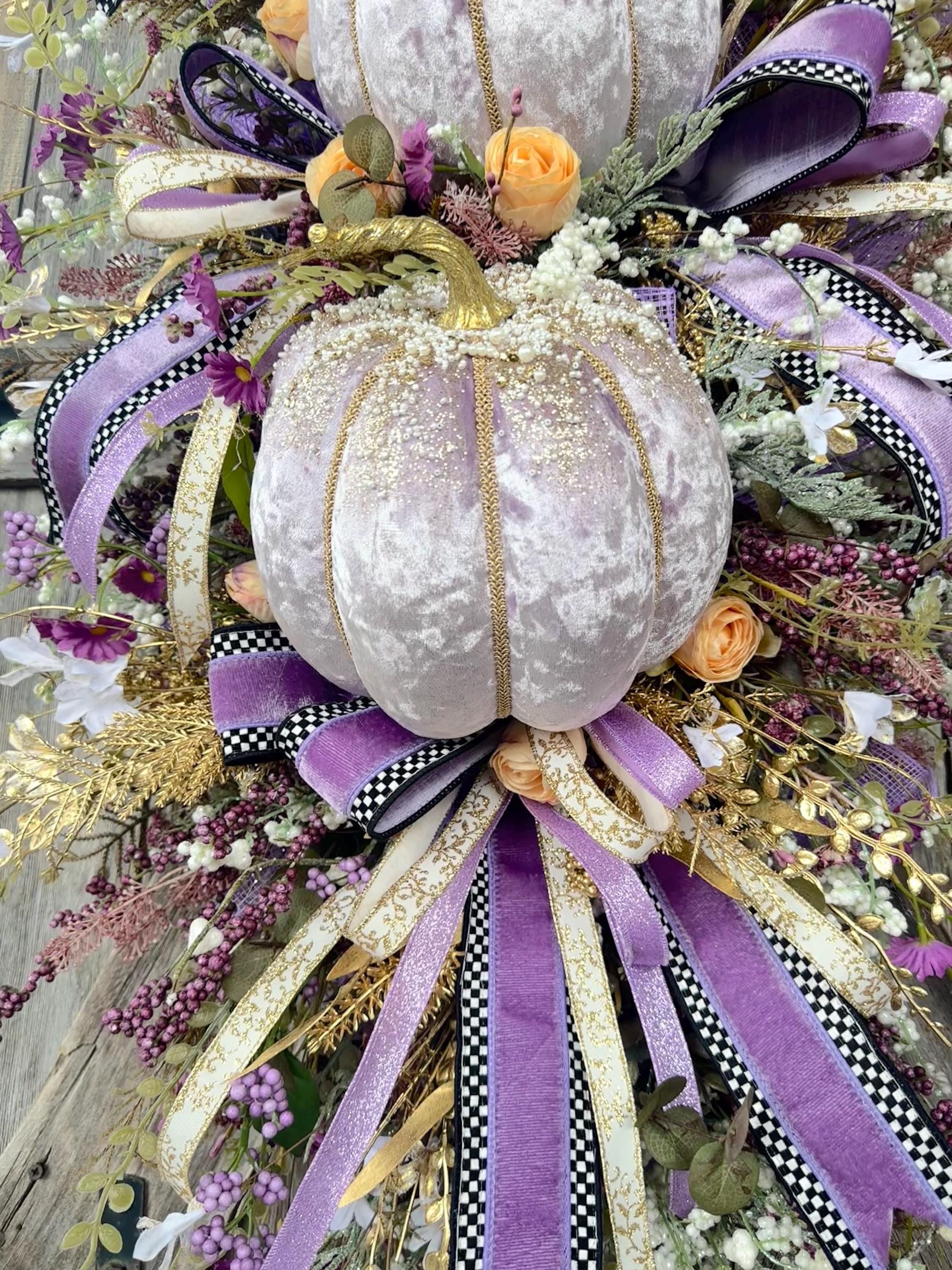 Autumn Wreath, Fall Decor, Pumpkin Swag, Fall Wreath, Fall Door, Lavender