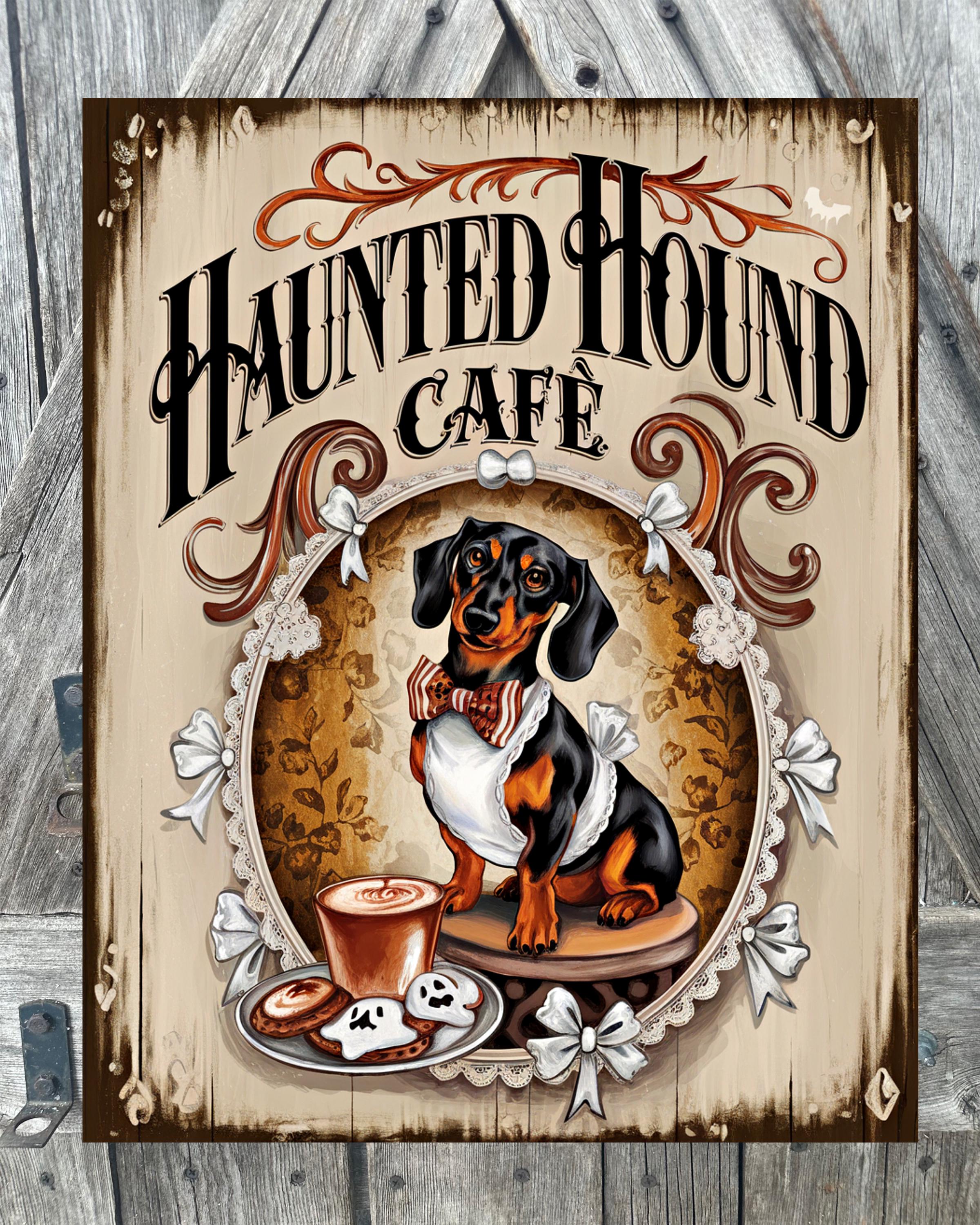 Haunted Hound, Halloween Sign, Halloween Decor, Halloween Wall Art