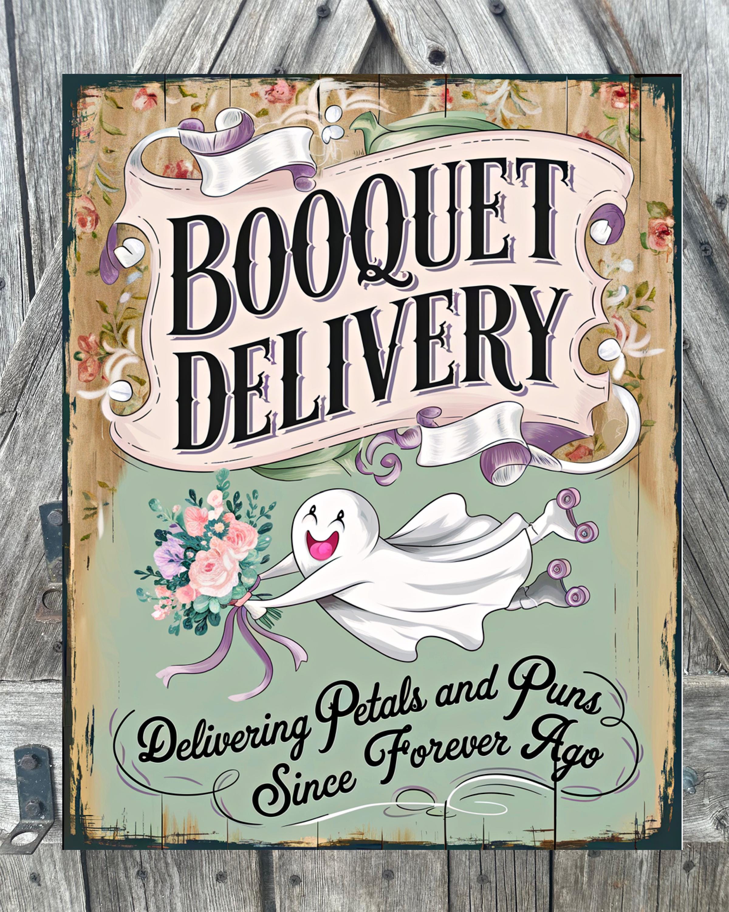 Booquet Delivery, Halloween Sign, Halloween Decor, Halloween Wall Art