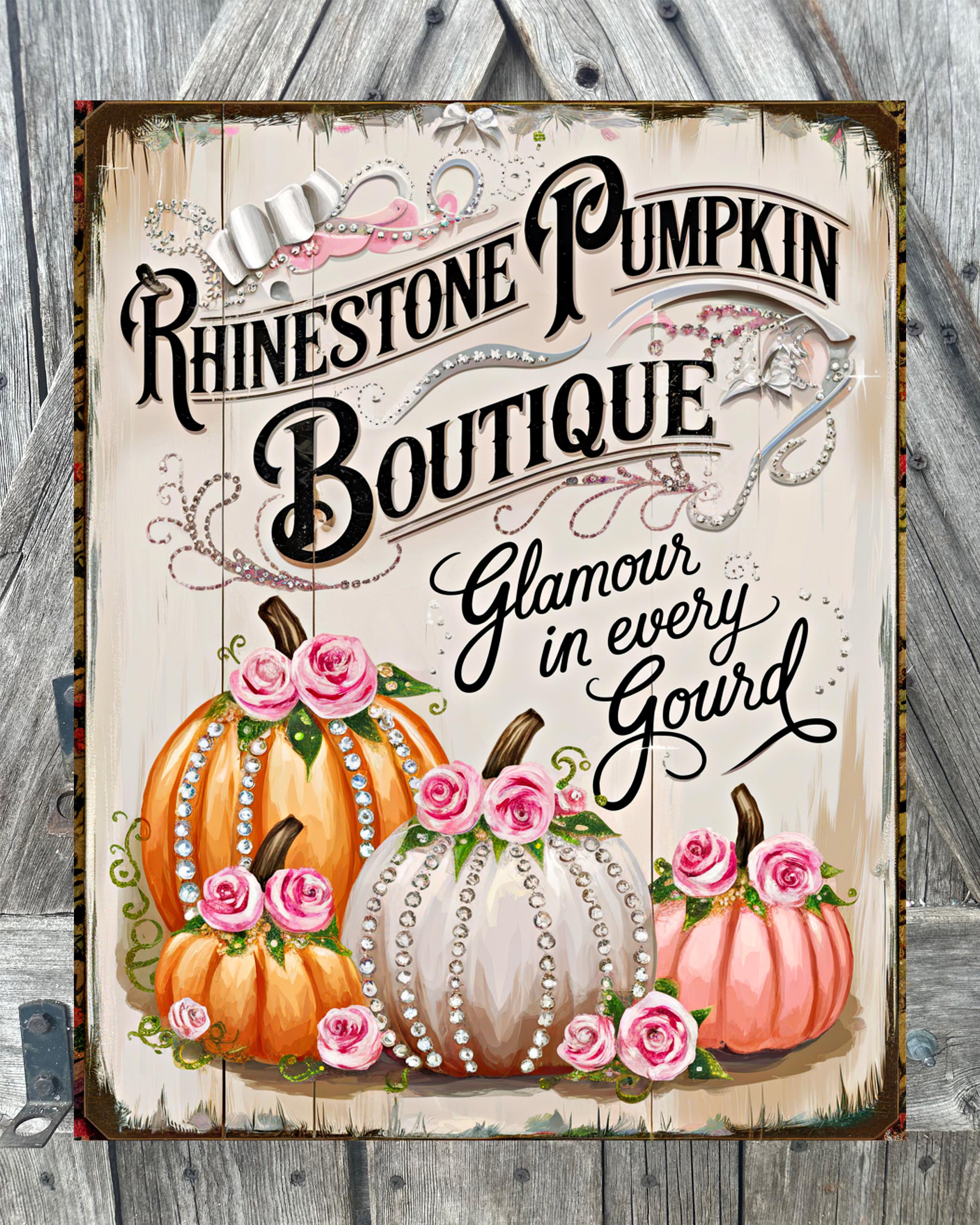 Glamour In Every Gourd, Autumn Sign, Autumn Decor, Autumn Wall Art