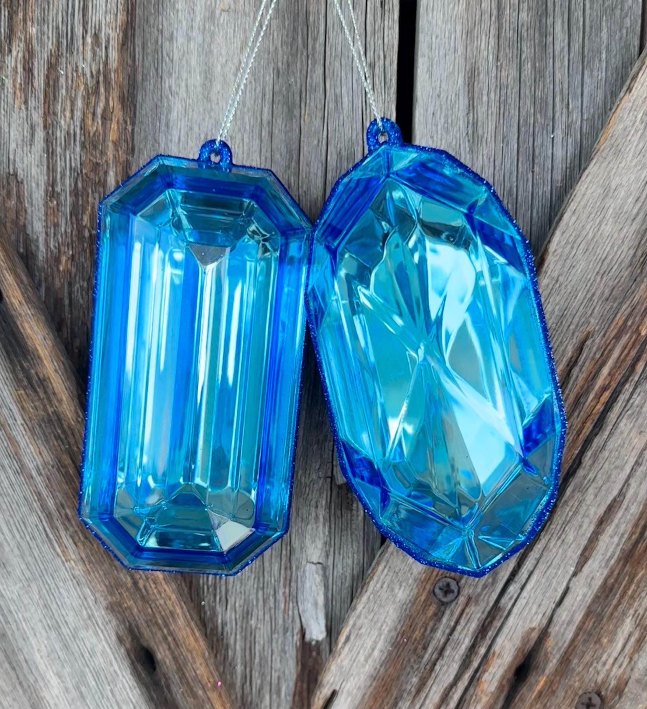 Set of 2 Sapphire Jewels, 5 Inches