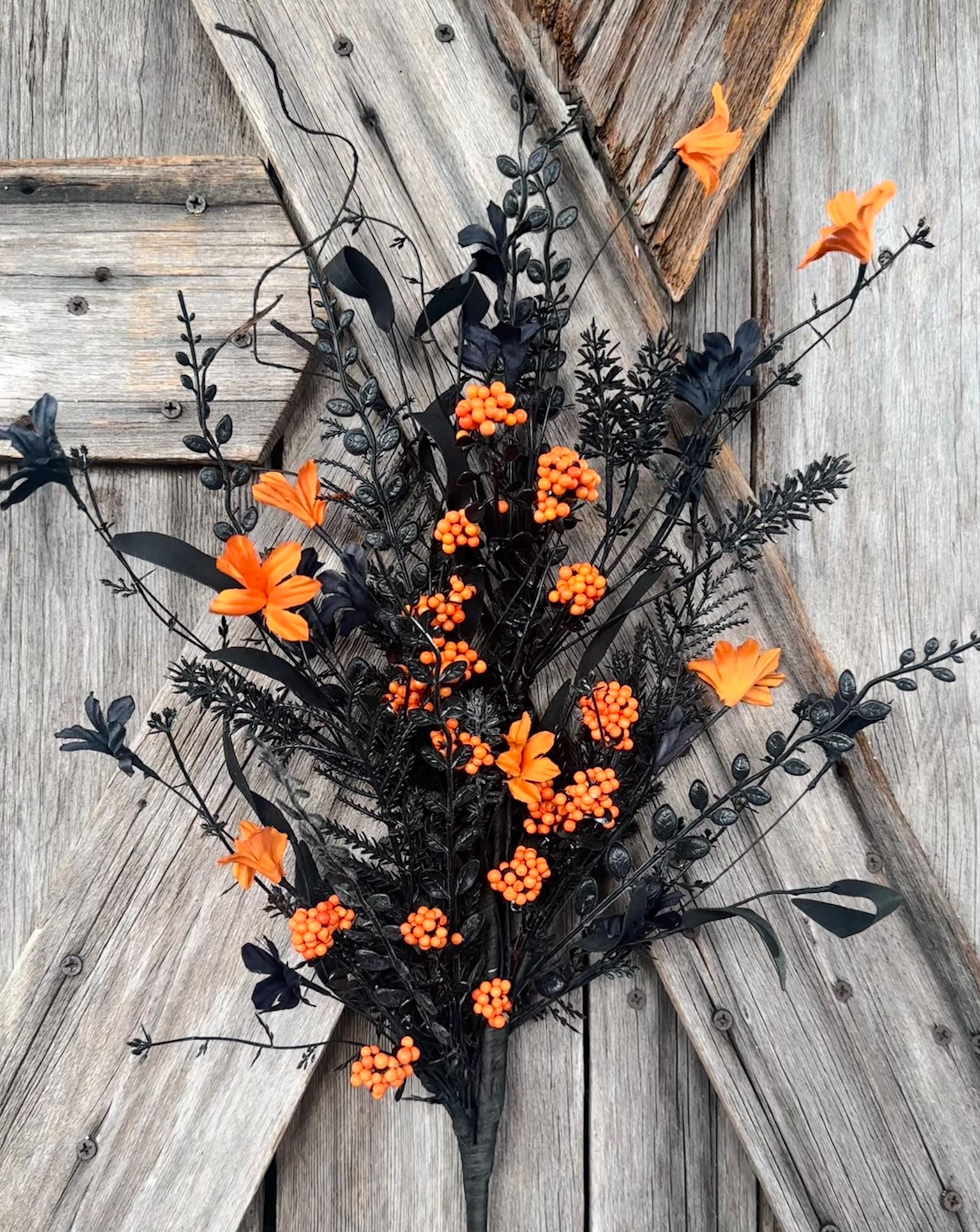 Black Orange 60919 Spray , Wreath Supply, Floral