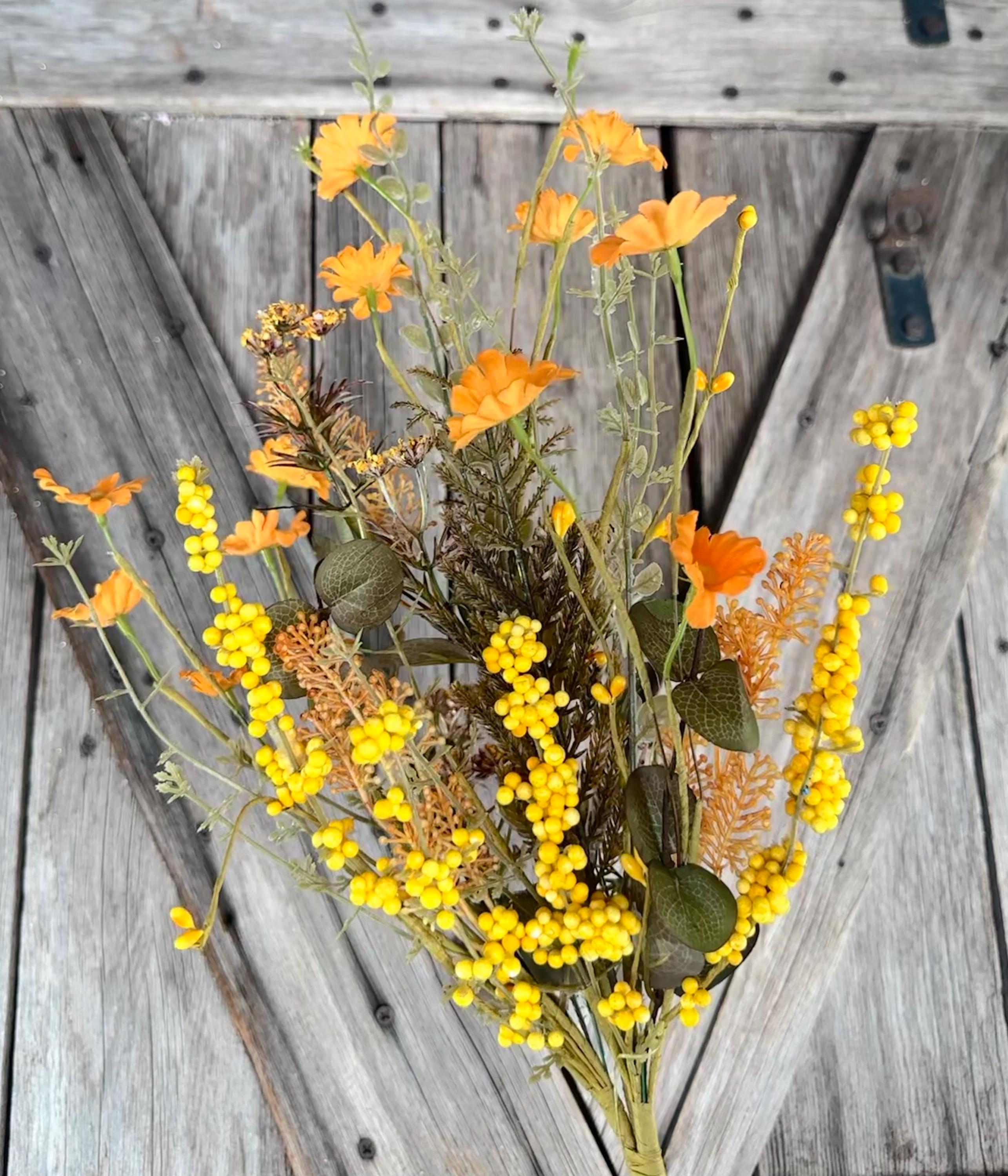 Yellow Mixed Fall Filler Spray , Wreath Supply, Floral