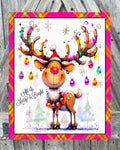 All Is Merry and Bright Colorful Deer, Christmas Sign, Christmas Decor, Christmas Wall Art
