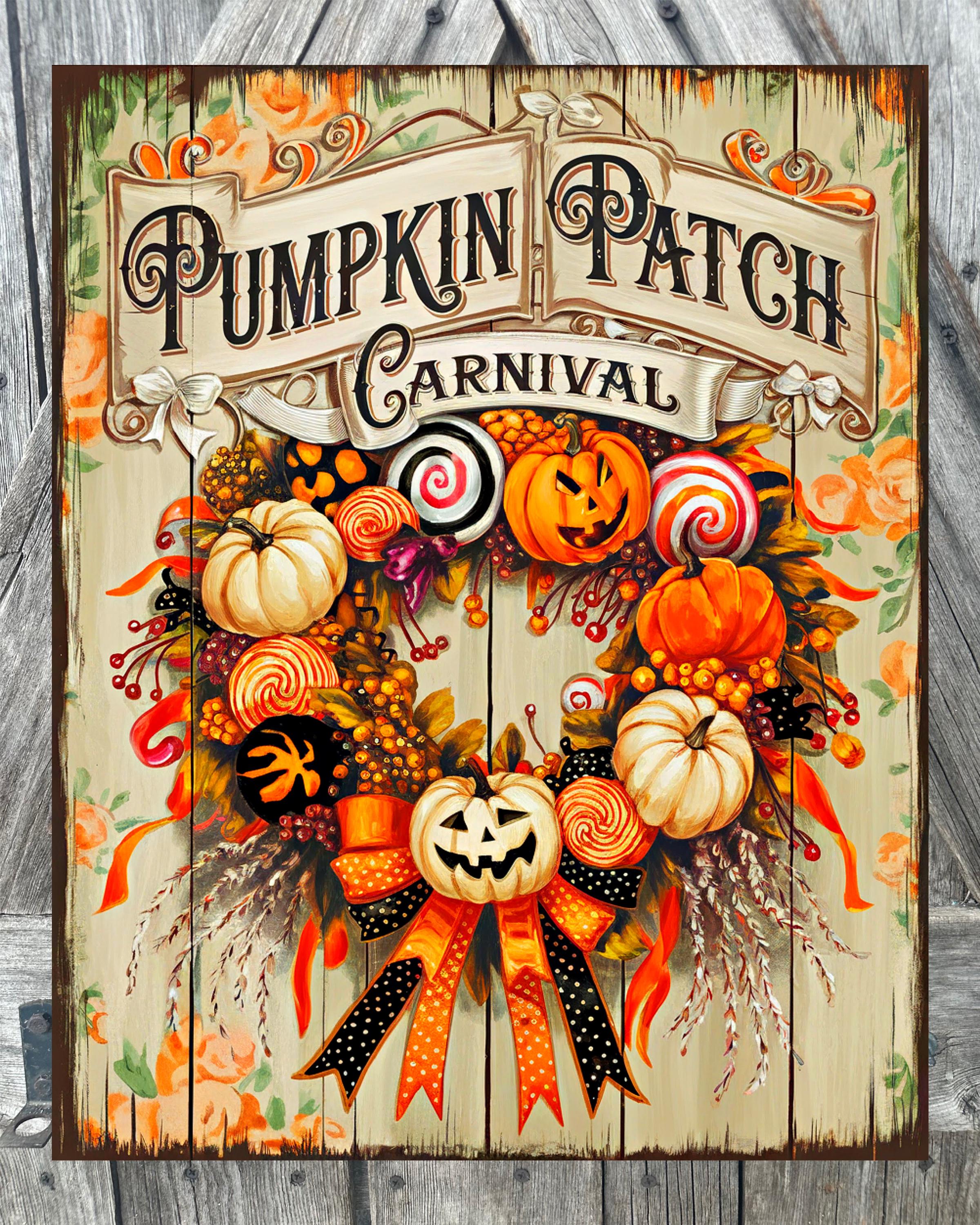 Pumpkin Patch Carnival, Halloween Sign, Halloween Decor, Halloween Wall Art