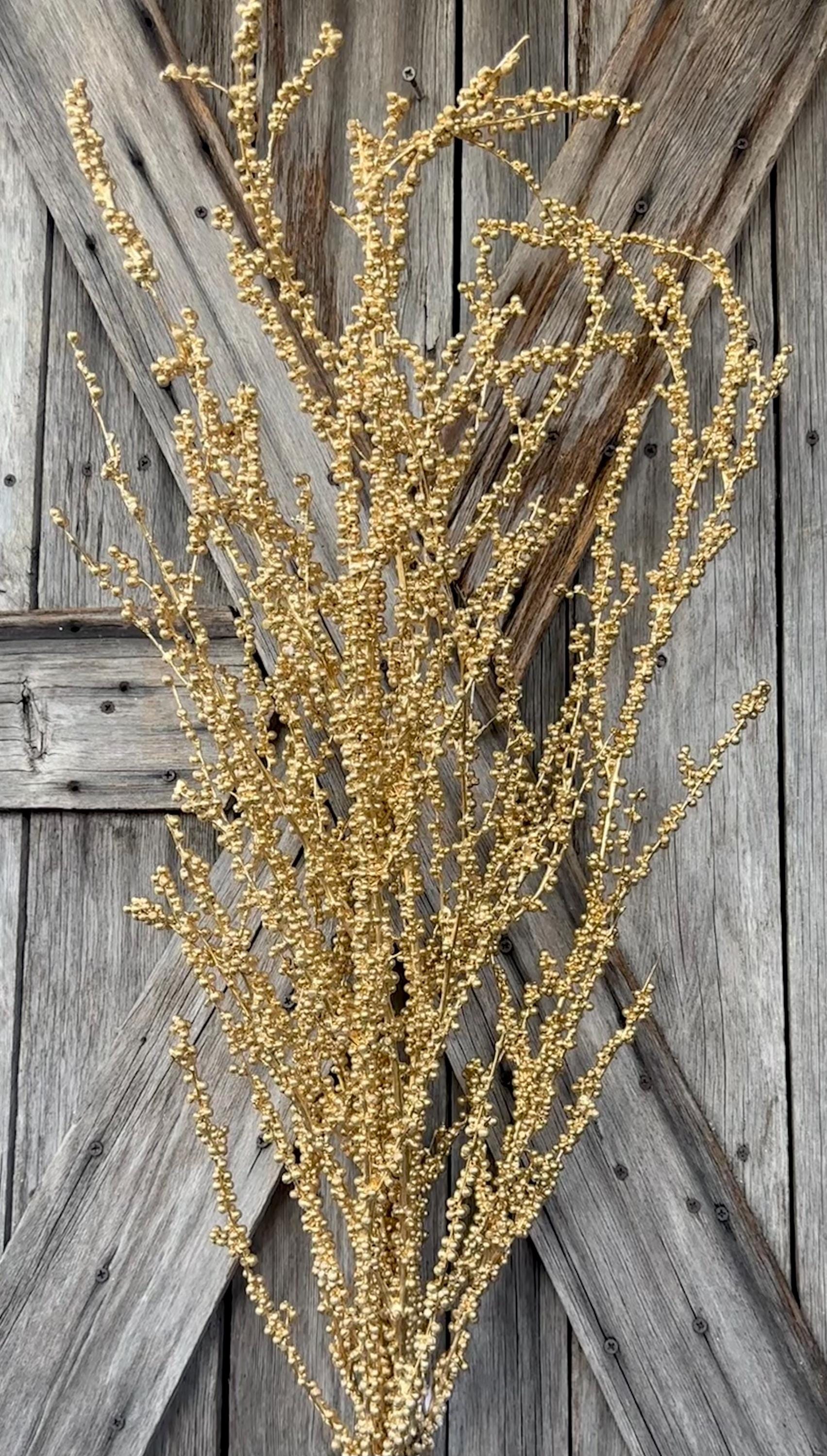 Supersize Gold Berry Twig Bundle, 35 Inches