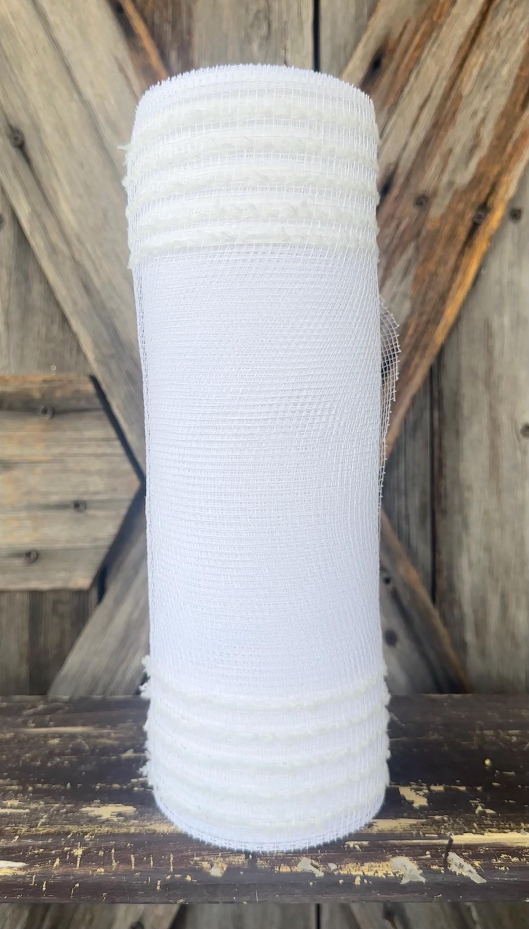 10 Yards, White Snowdrift Border Mesh