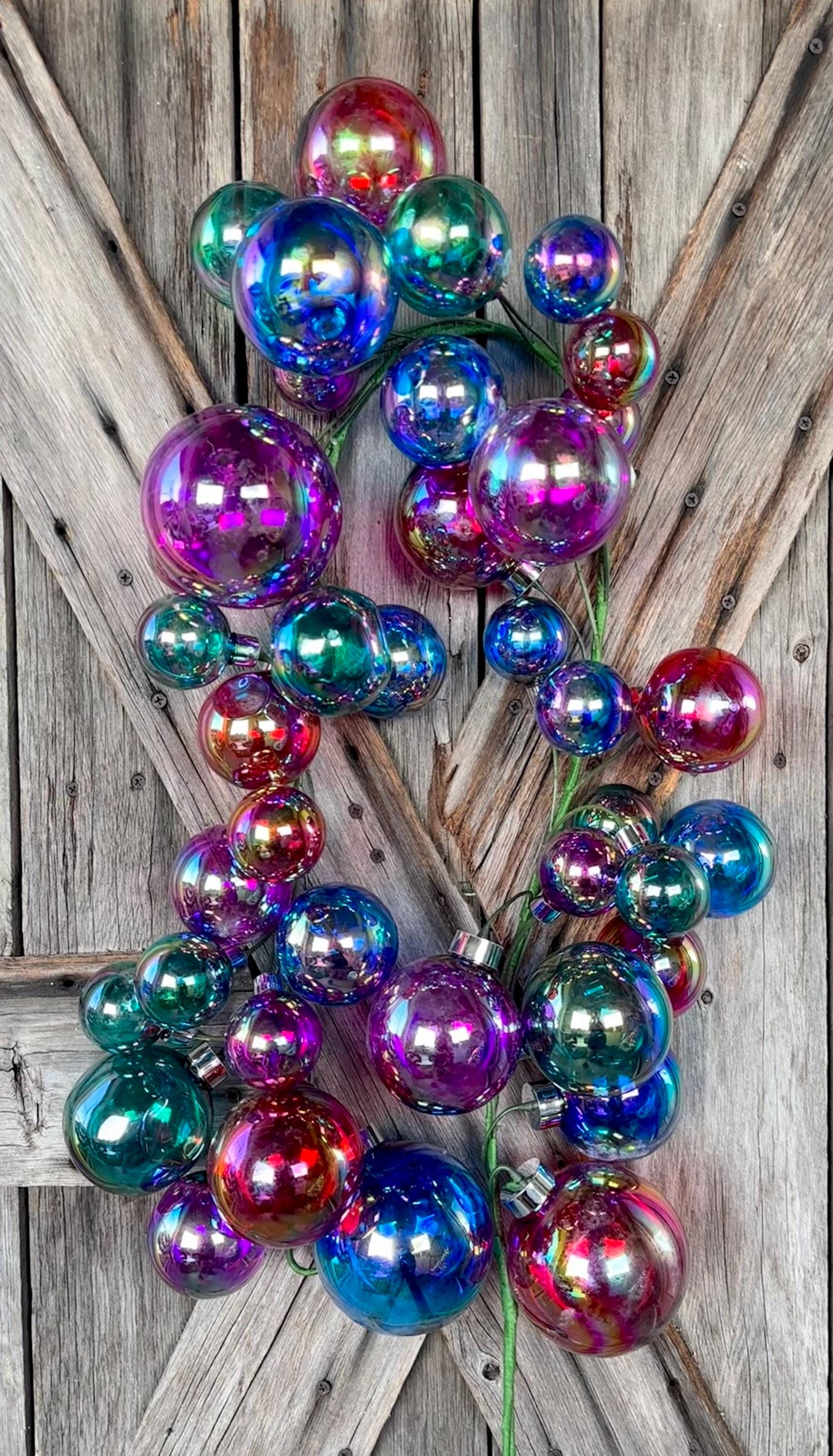 4 Foot Jewel Tones Iridescent Ball Garland