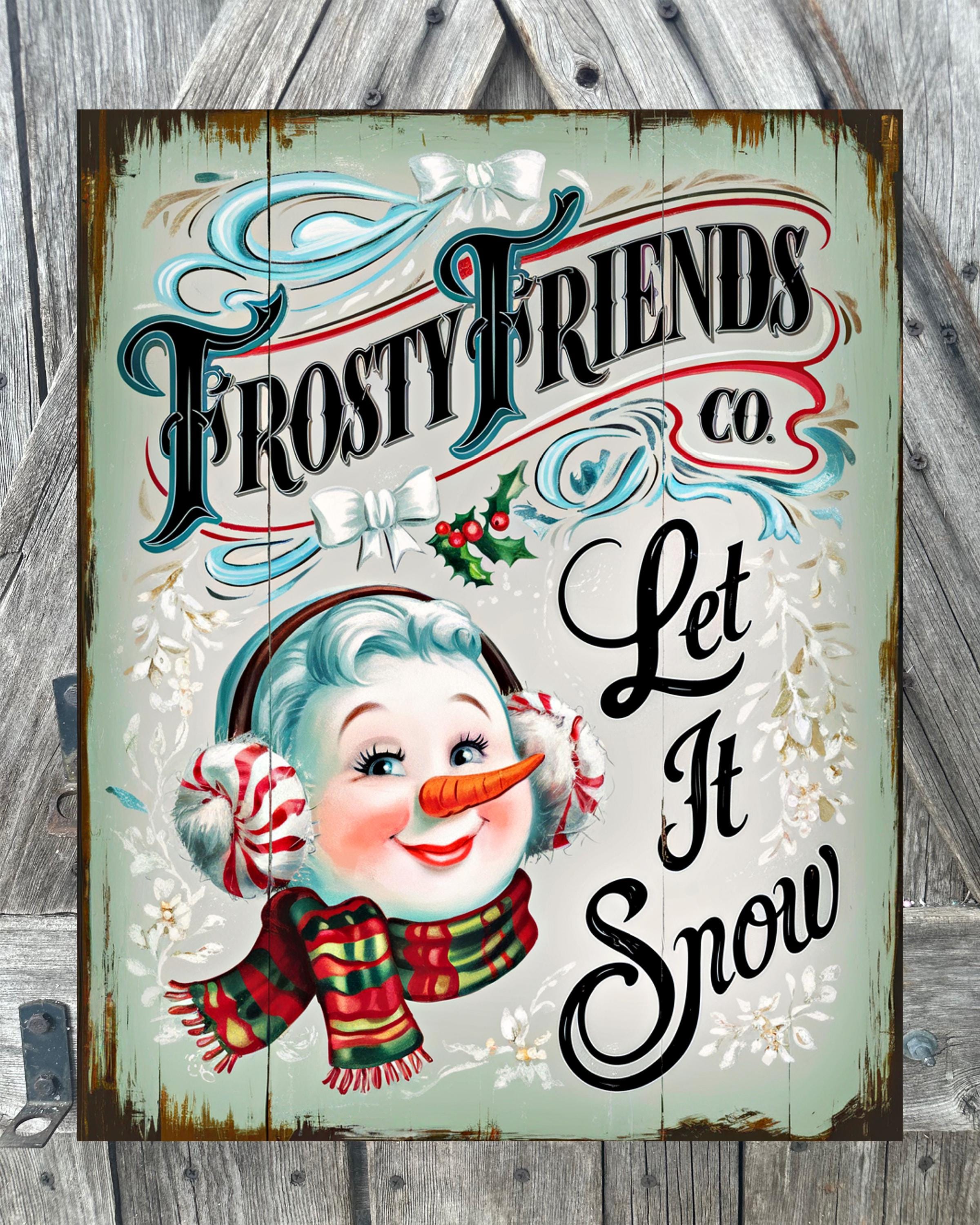 Frosty Friends, Christmas Sign, Christmas Decor, Christmas Wall Art