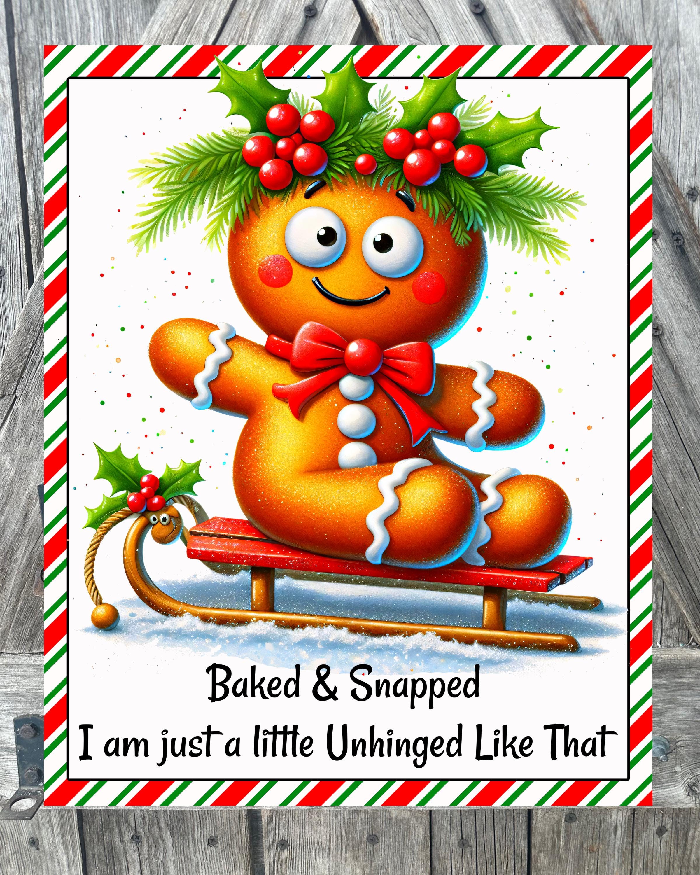 Baked And Snapped, Christmas Sign, Christmas Decor, Christmas Wall Art