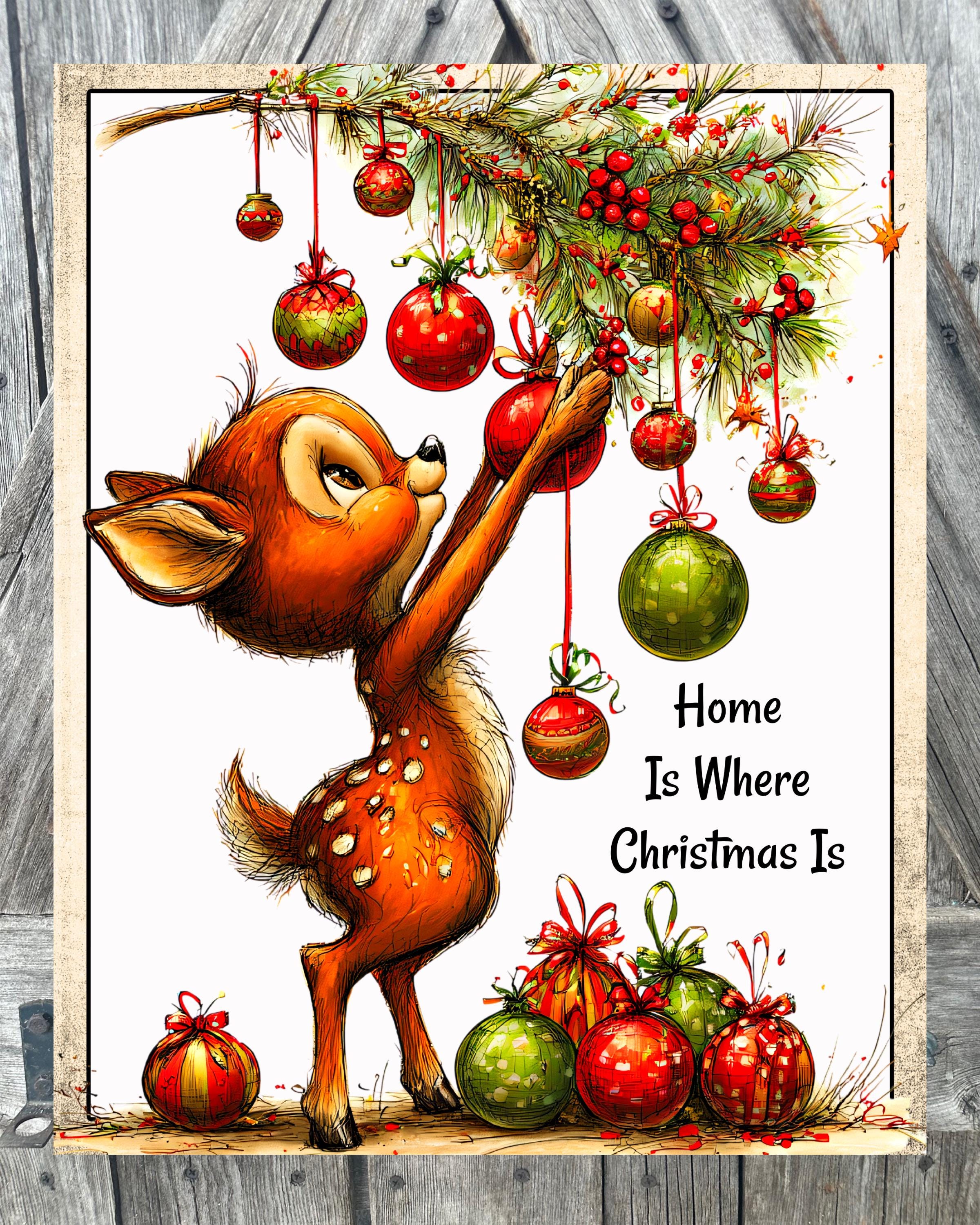 Home Is Where Christmas Is, Christmas Sign, Christmas Decor, Christmas Wall Art