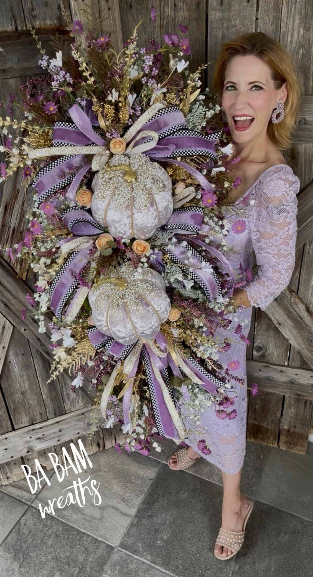 Autumn Wreath, Fall Decor, Pumpkin Swag, Fall Wreath, Fall Door, Lavender