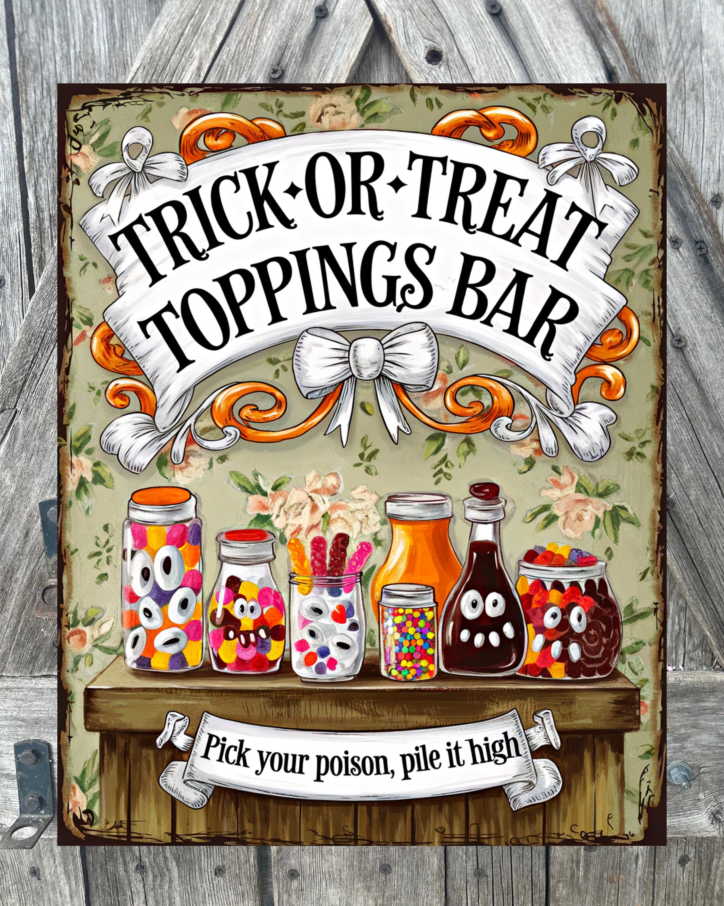 Pick Your Poison, Halloween Sign, Halloween Decor, Halloween Wall Art