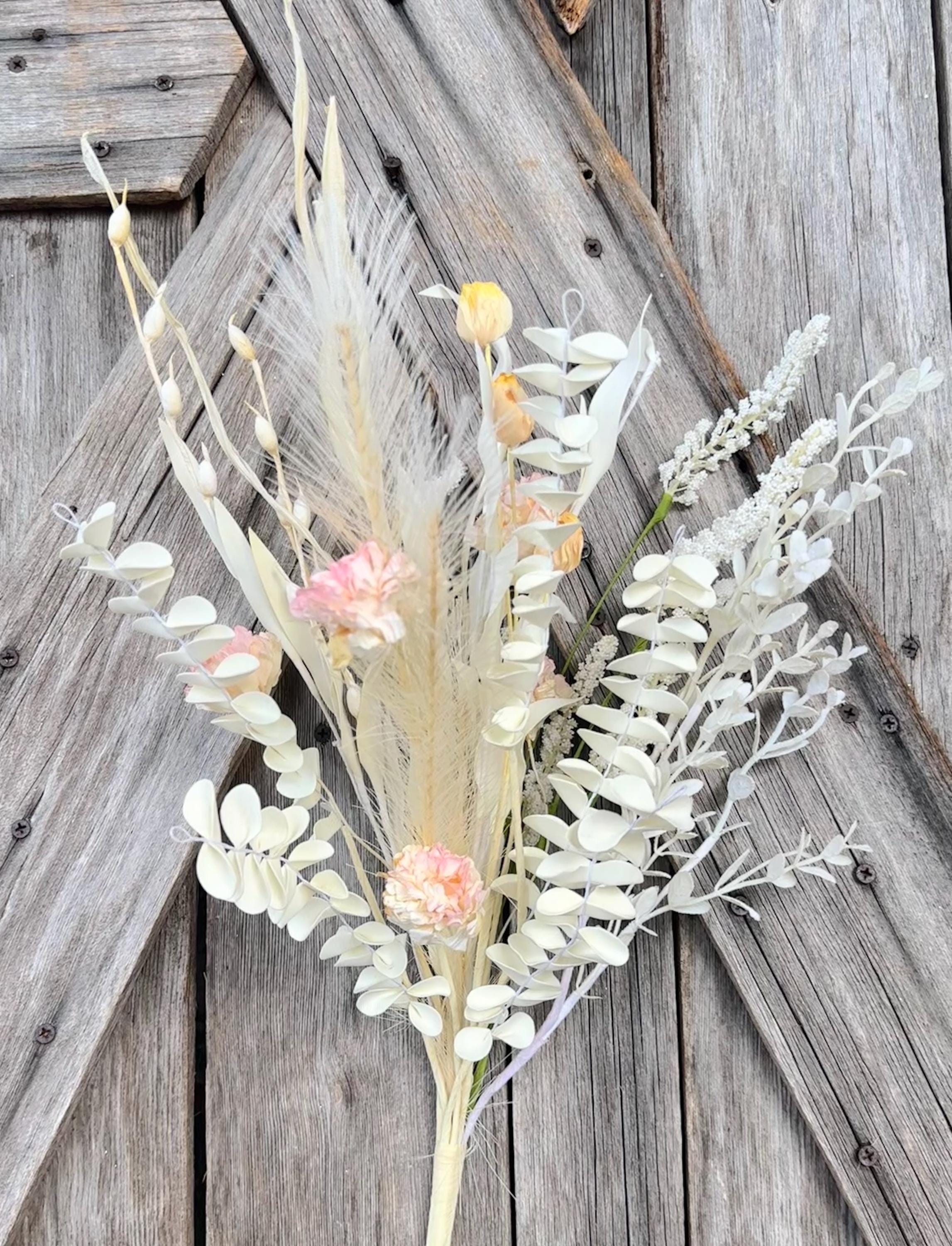 Mixed Zinnia Pampas Bush , Wreath Supply, Floral