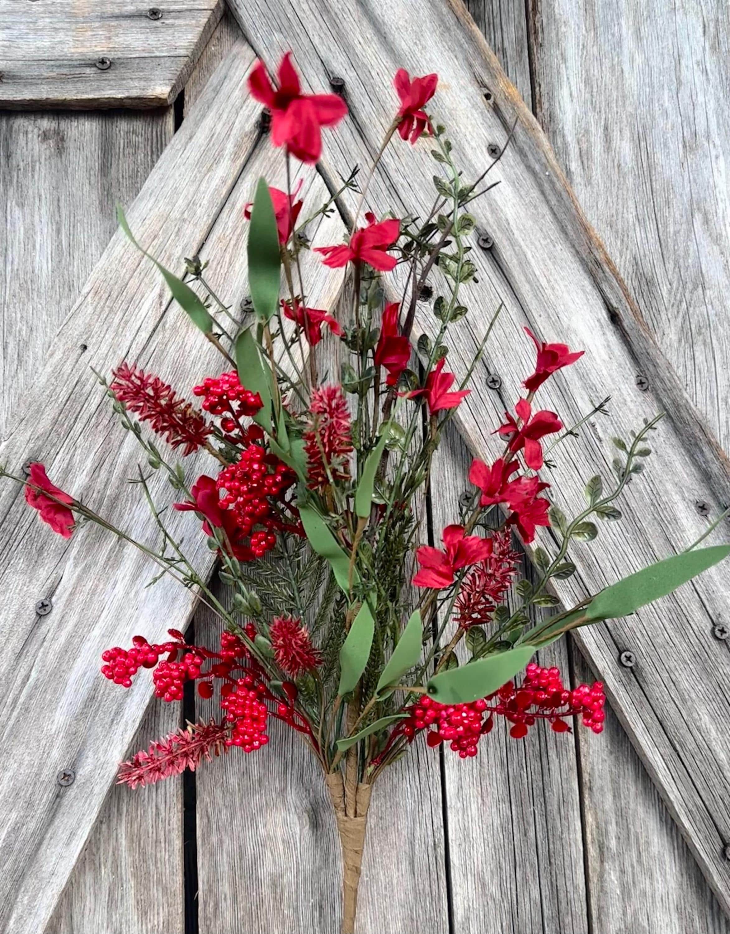 Red Green 60919 Spray , Wreath Supply, Floral