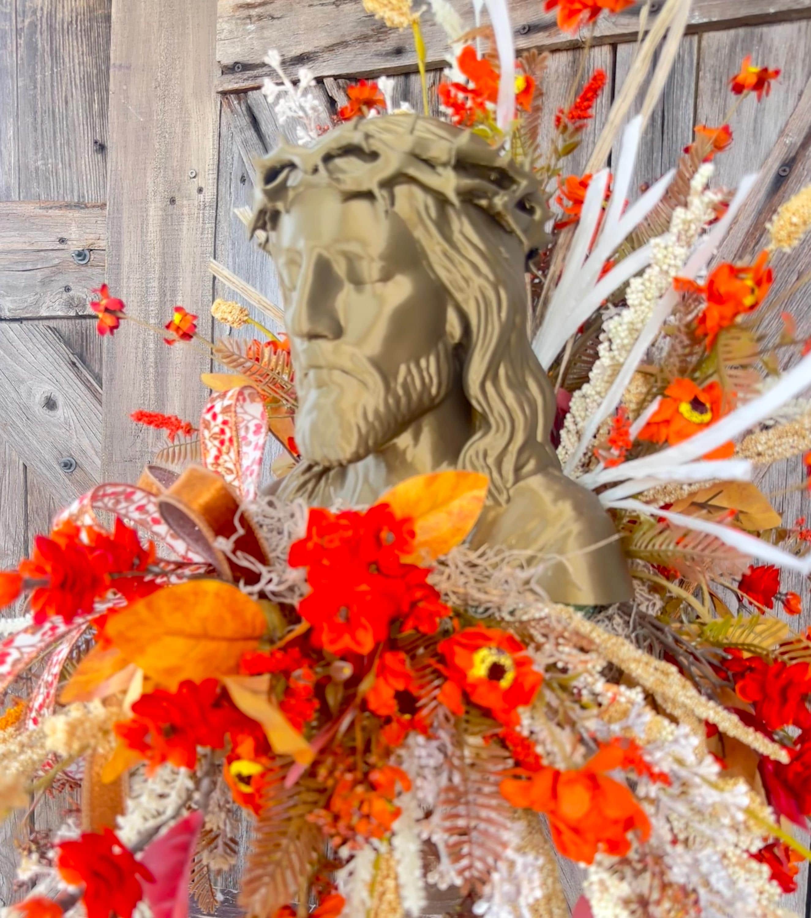 Autumn Centerpiece, Autumn Tabletop Design, Jesus Centerpiece